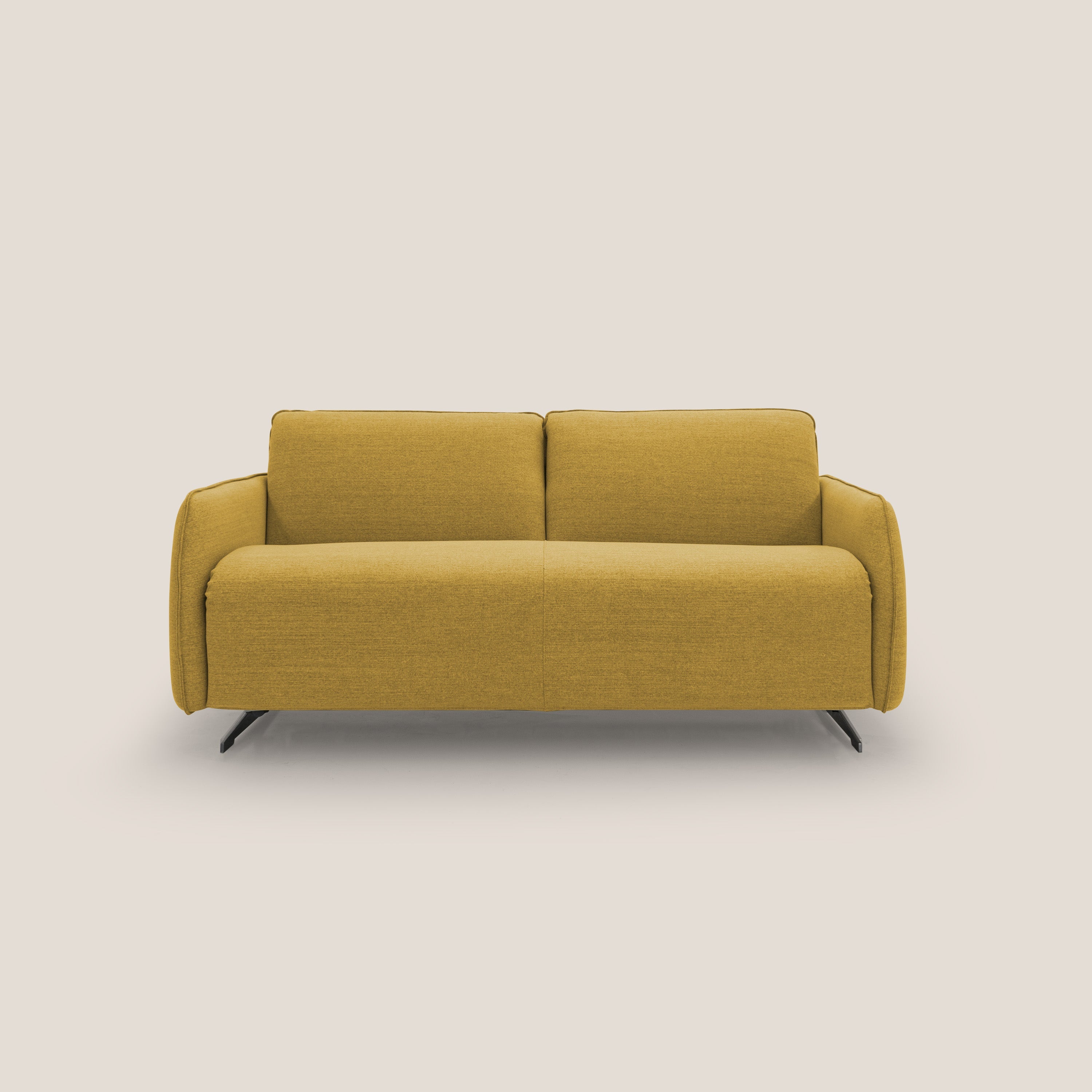 Texas Divano letto matrimoniale moderno in tessuto impermeabile T19 giallo - divani.store