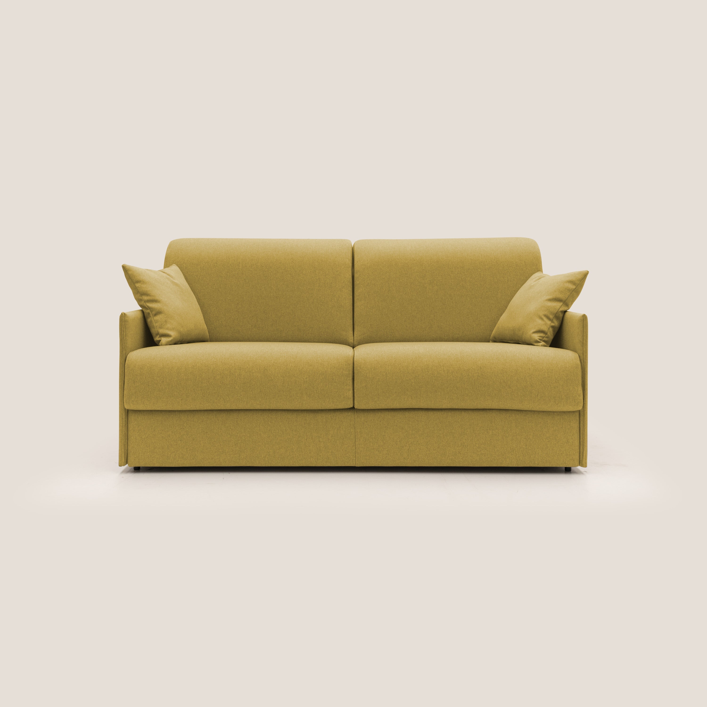 Evans Divano letto matrimoniale in tessuto impermeabile T13 giallo - divani.store