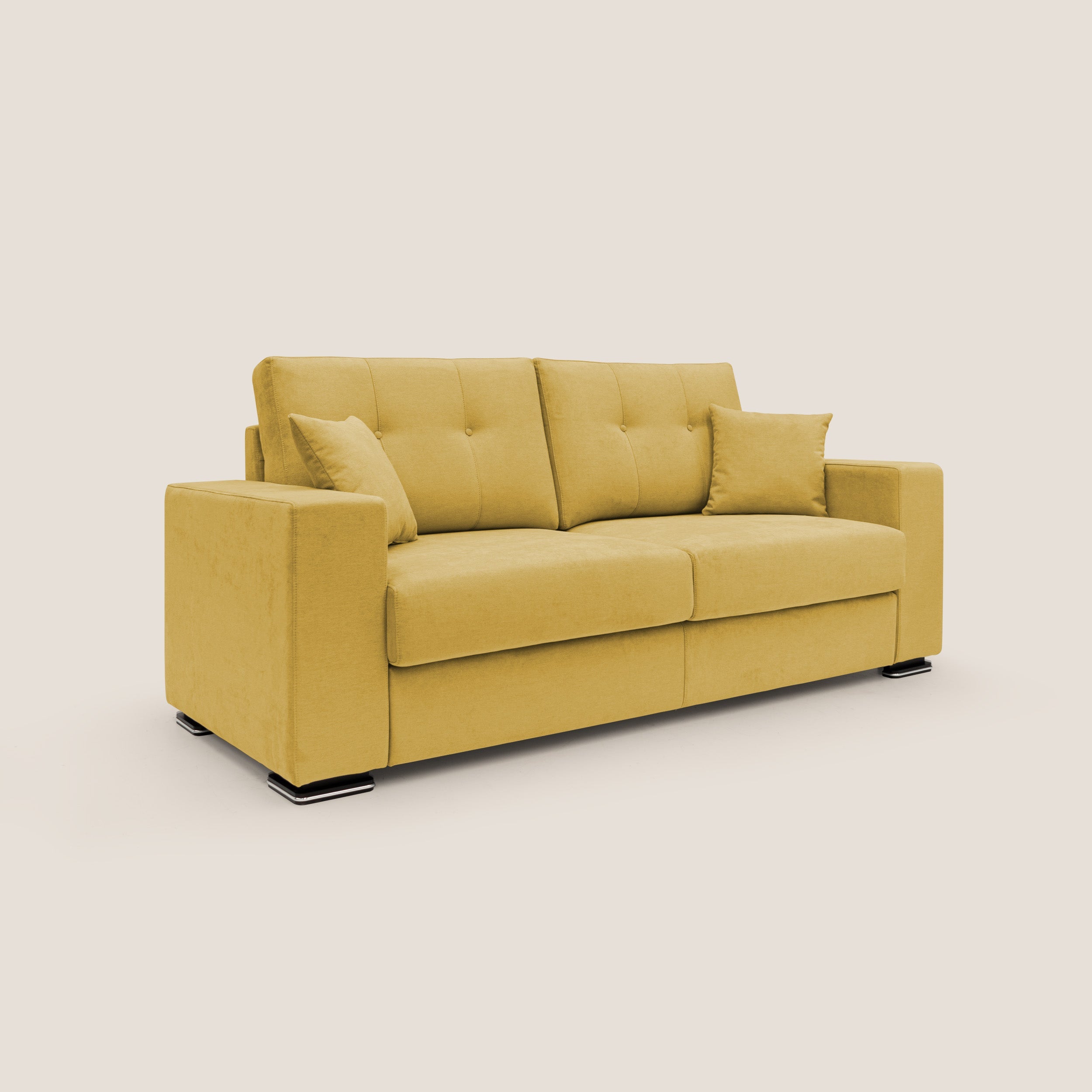 Giove divano in morbido tessuto impermeabile T02 giallo - divani.store