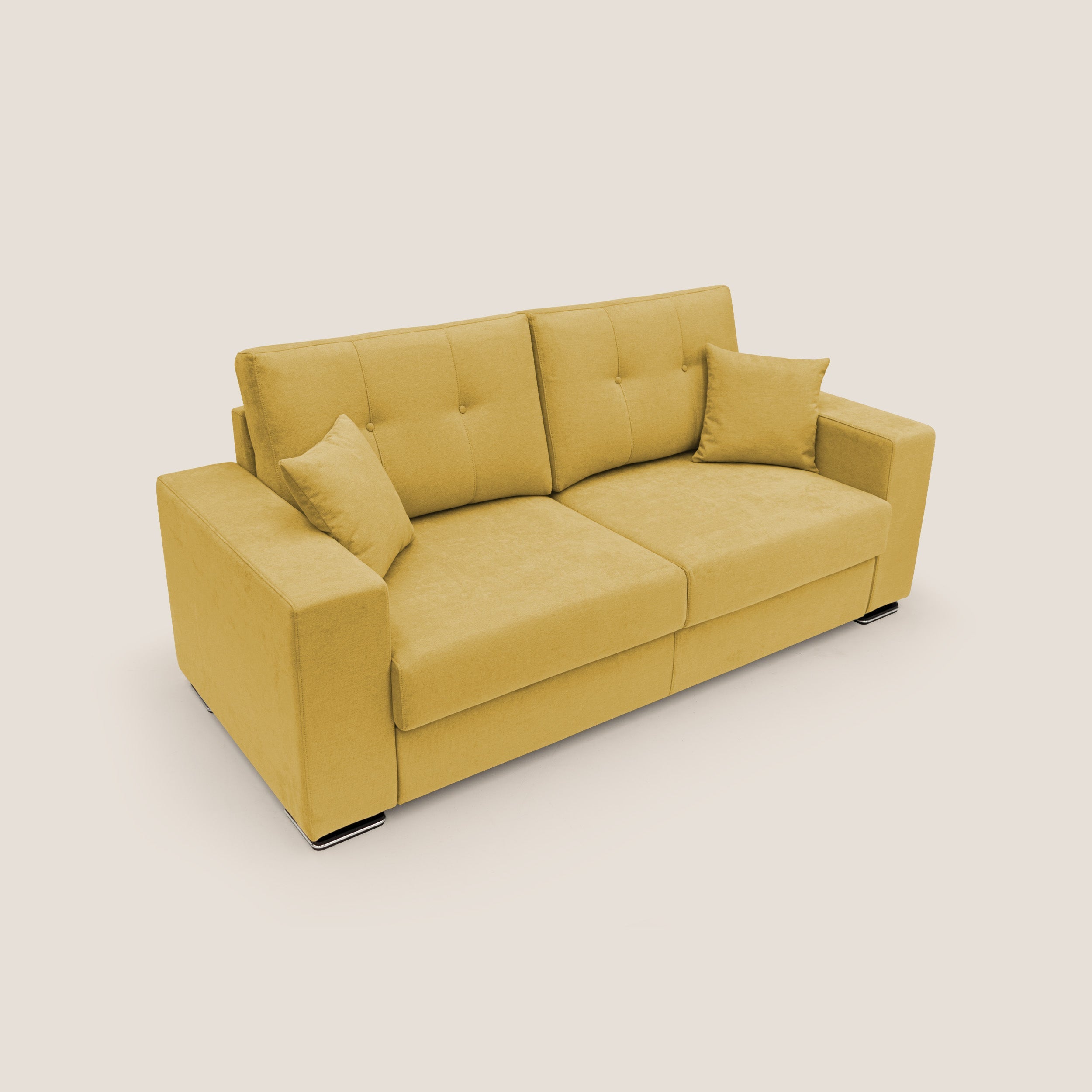 Giove divano in morbido tessuto impermeabile T02 giallo - divani.store