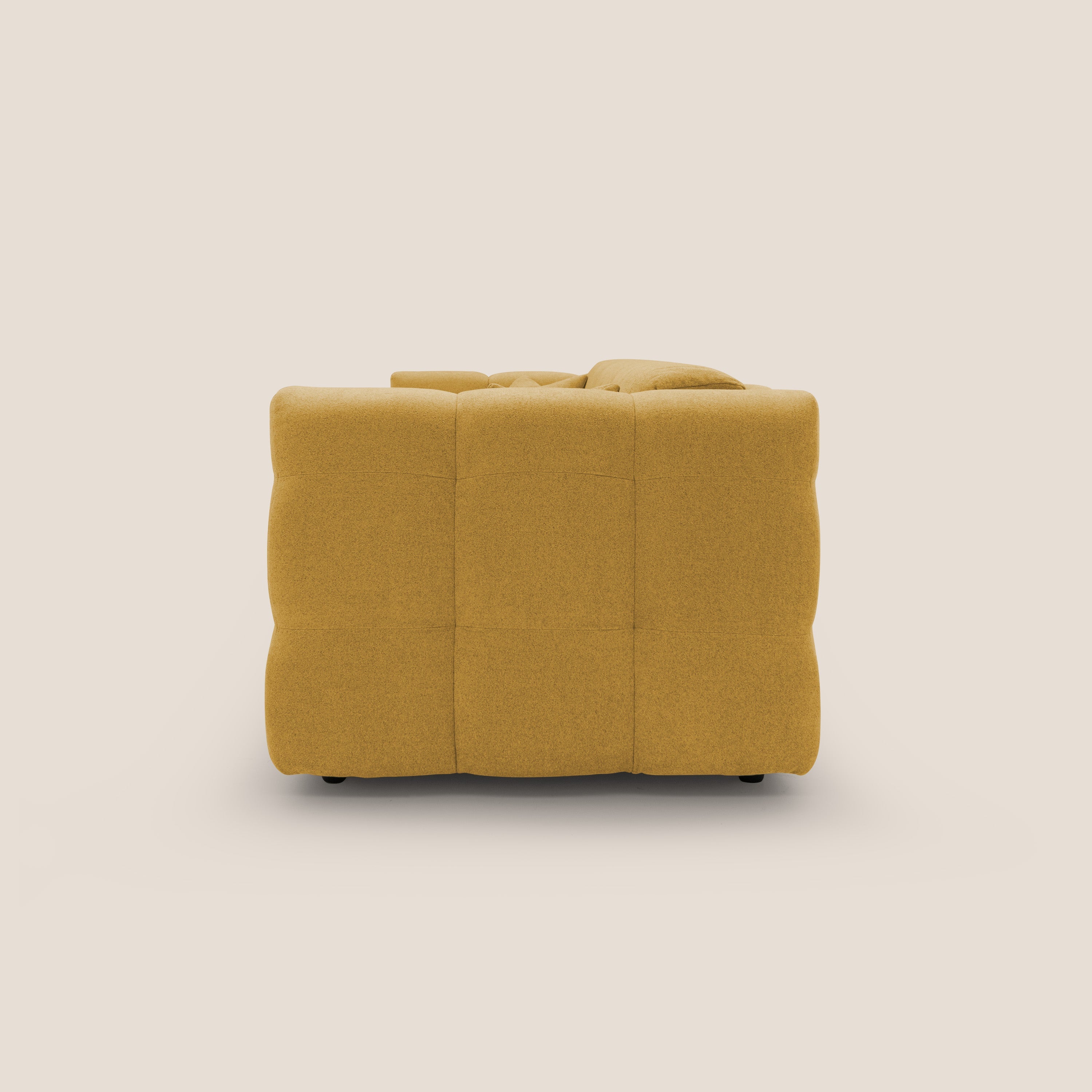 Tender Divano letto matrimoniale dal design innovativo in tessuto bouclet impermeabile T07 giallo - divani.store