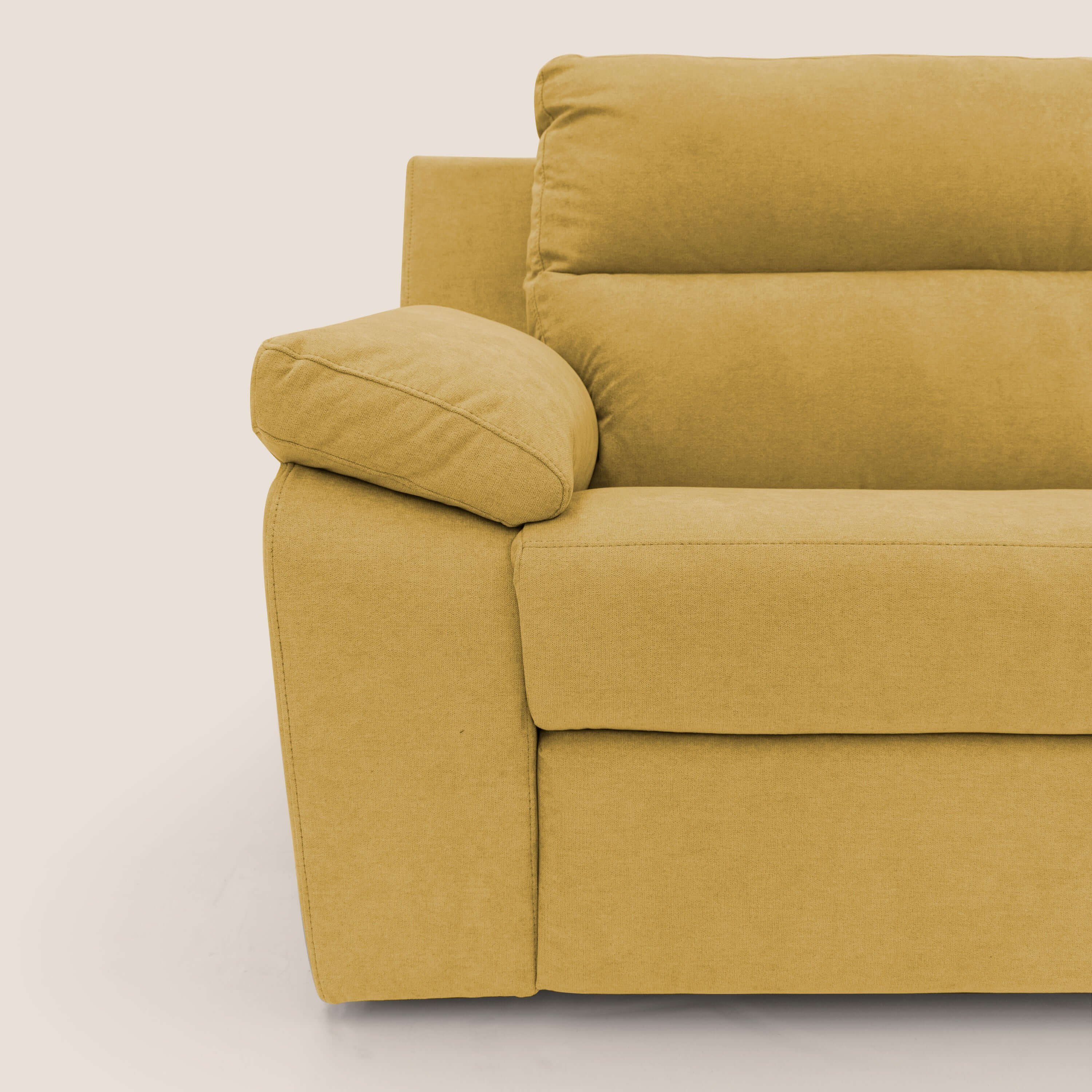 Romeo Divano relax con recliner elettrico in morbido tessuto impermeabile T02 giallo - divani.store