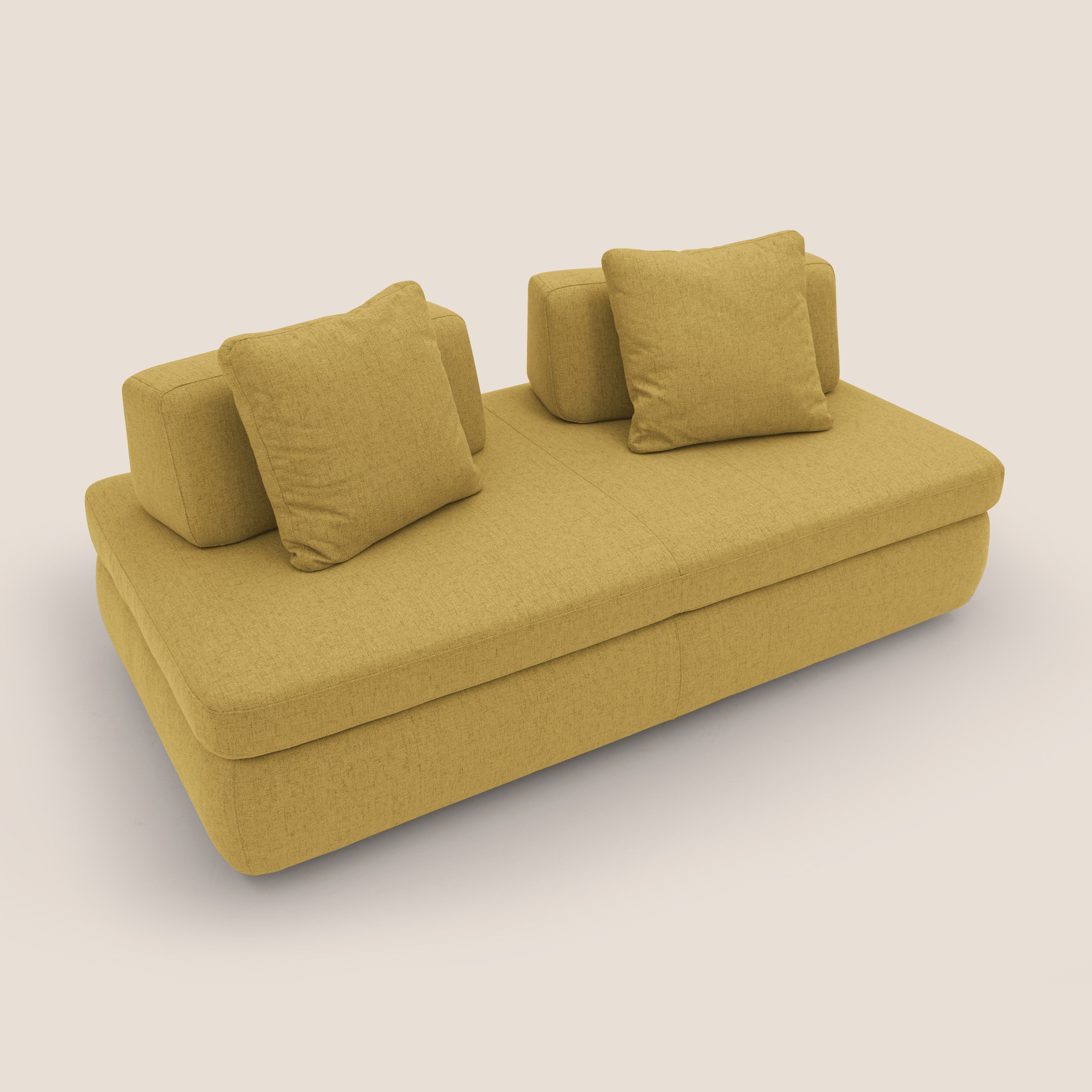 Gransasso Divano letto matrimoniale dal DESIGN innovativo in tessuto impermeabile T03 giallo - divani.store