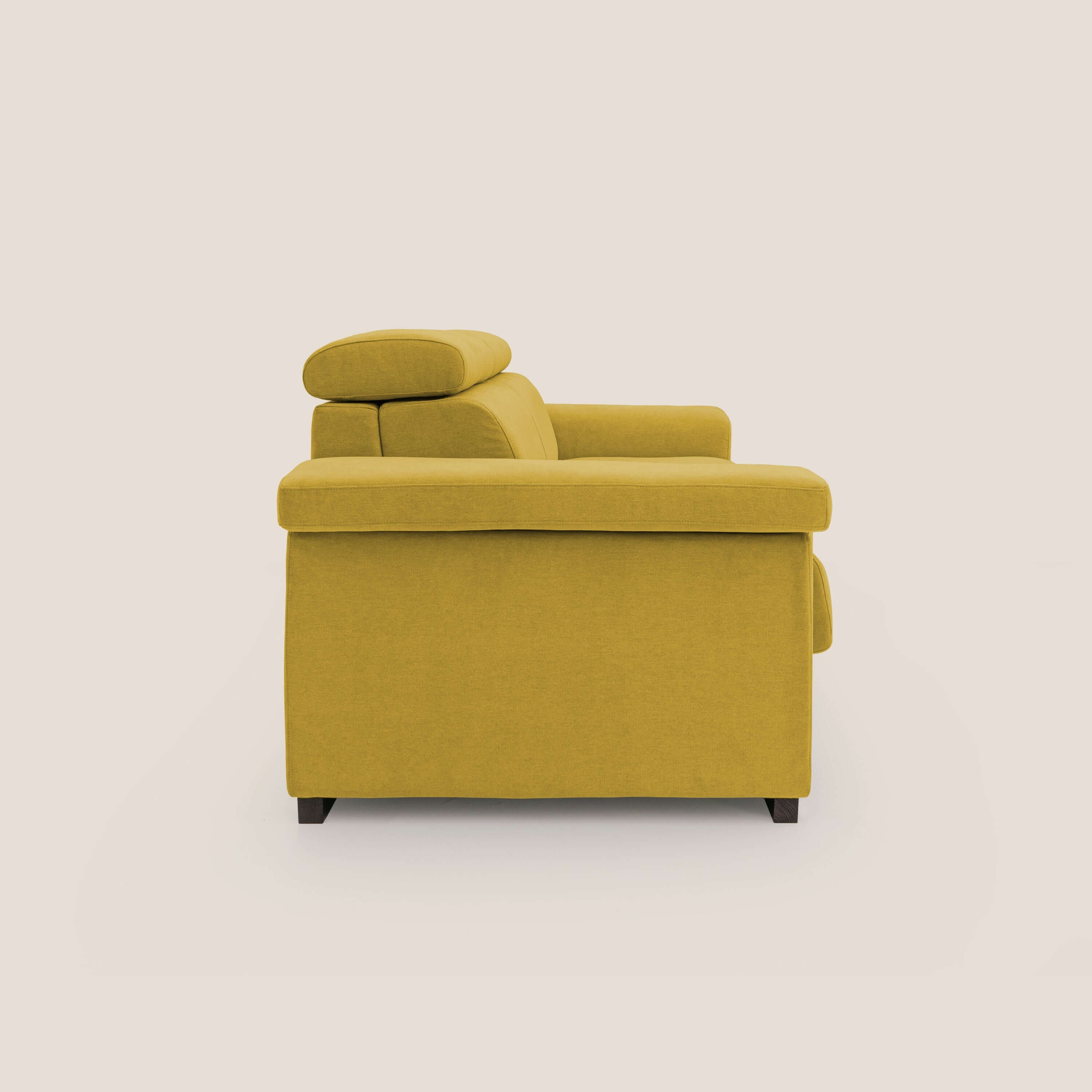 Bjorn divano letto sfoderabile con materasso H18 cm e poggiatesta reclinabili in tessuto impermeabile T02 giallo - divani.store