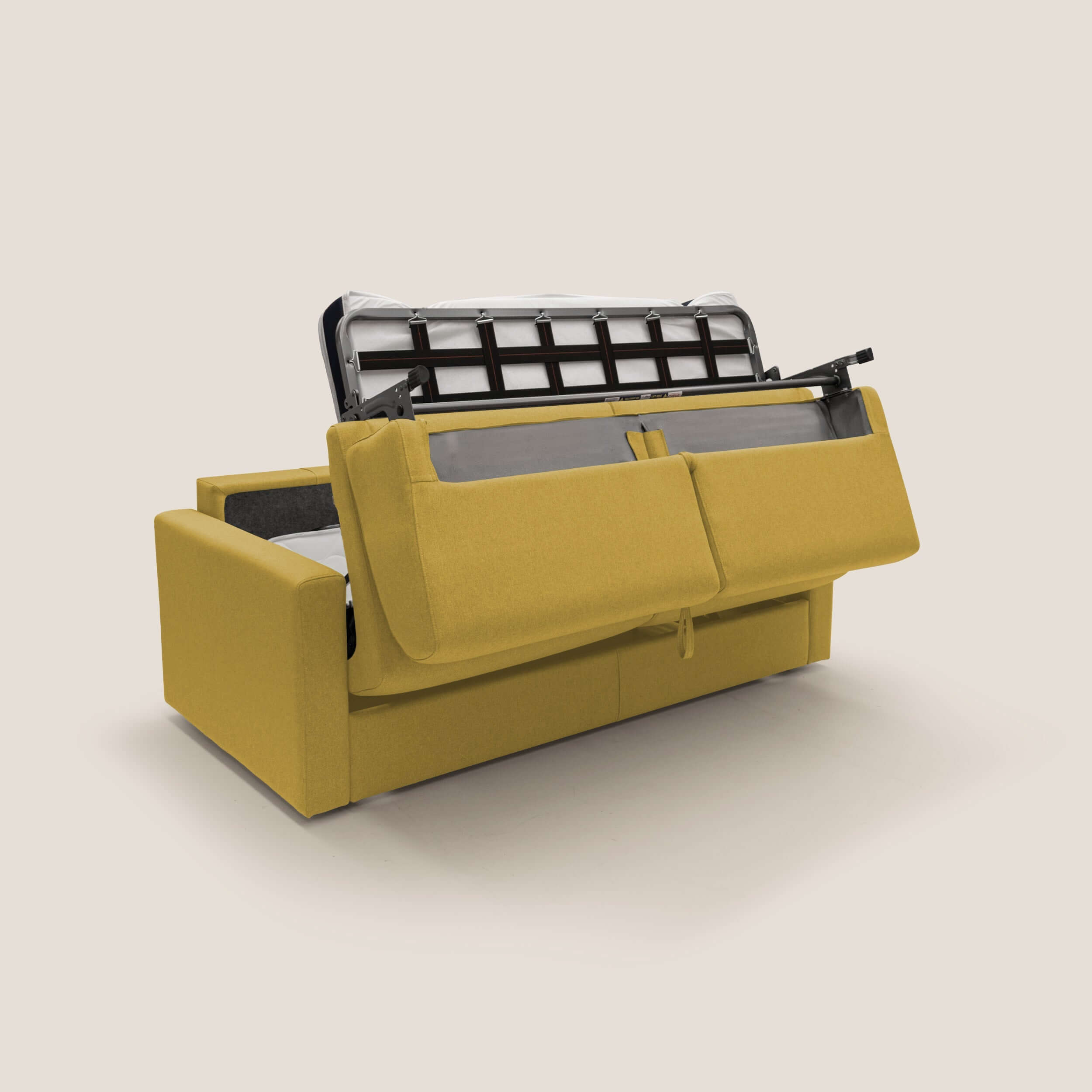 Chris Divano letto matrimoniale in tessuto impermeabile T13 giallo - divani.store