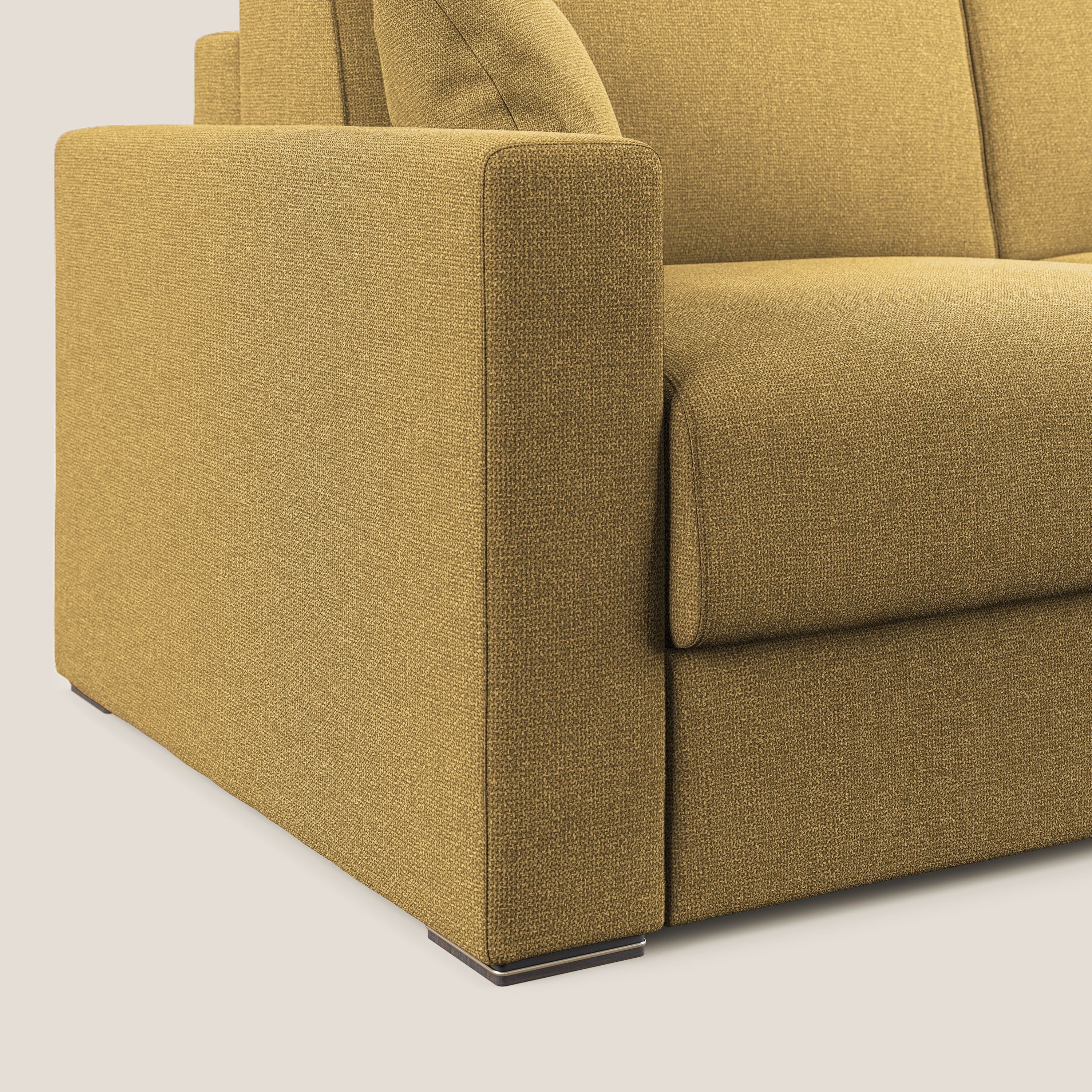 Best Divano letto angolare con penisola in tessuto smacchiabile QuickClean T08 giallo - divani.store