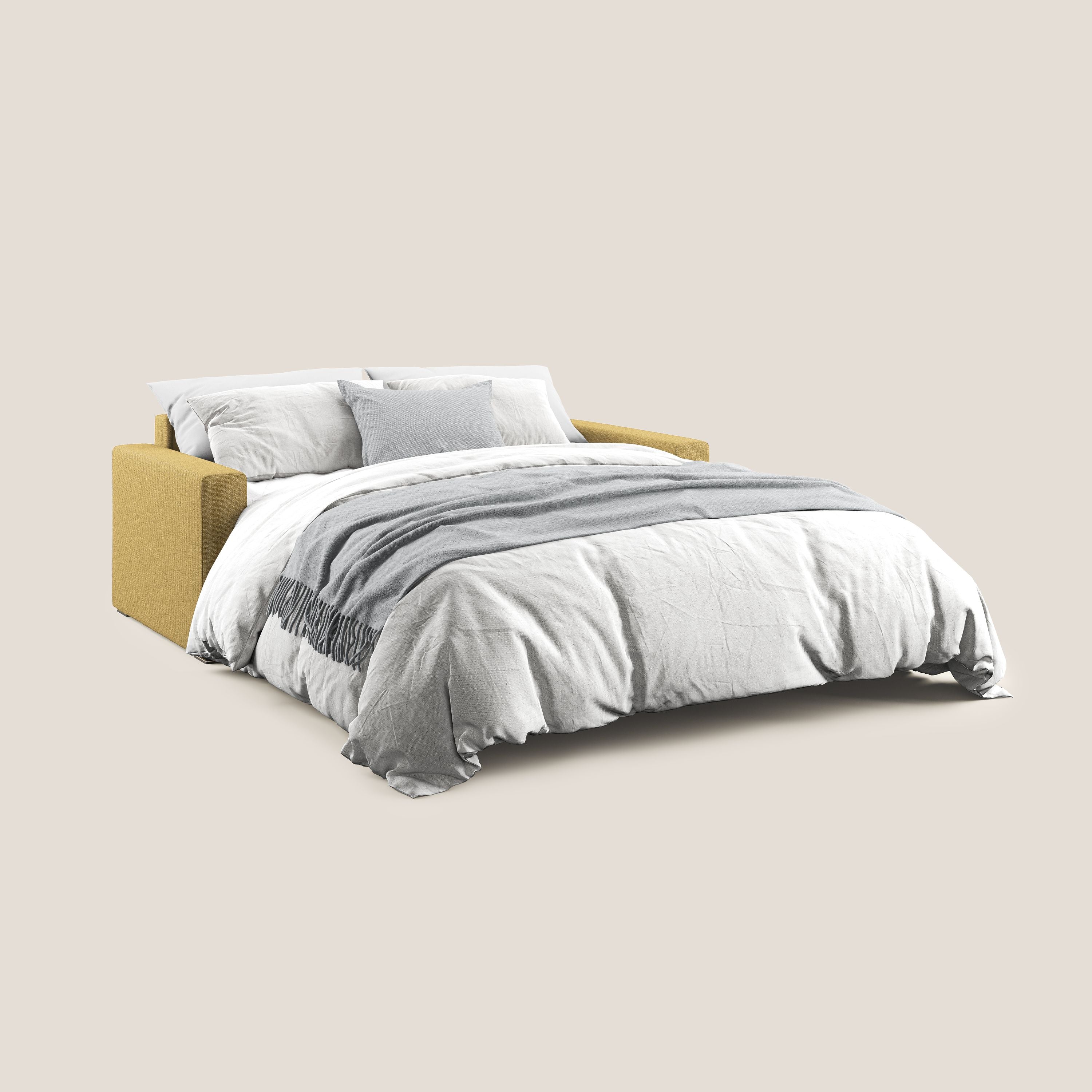 Best Divano letto matrimoniale in tessuto smacchiabile QuickClean T08 giallo - divani.store