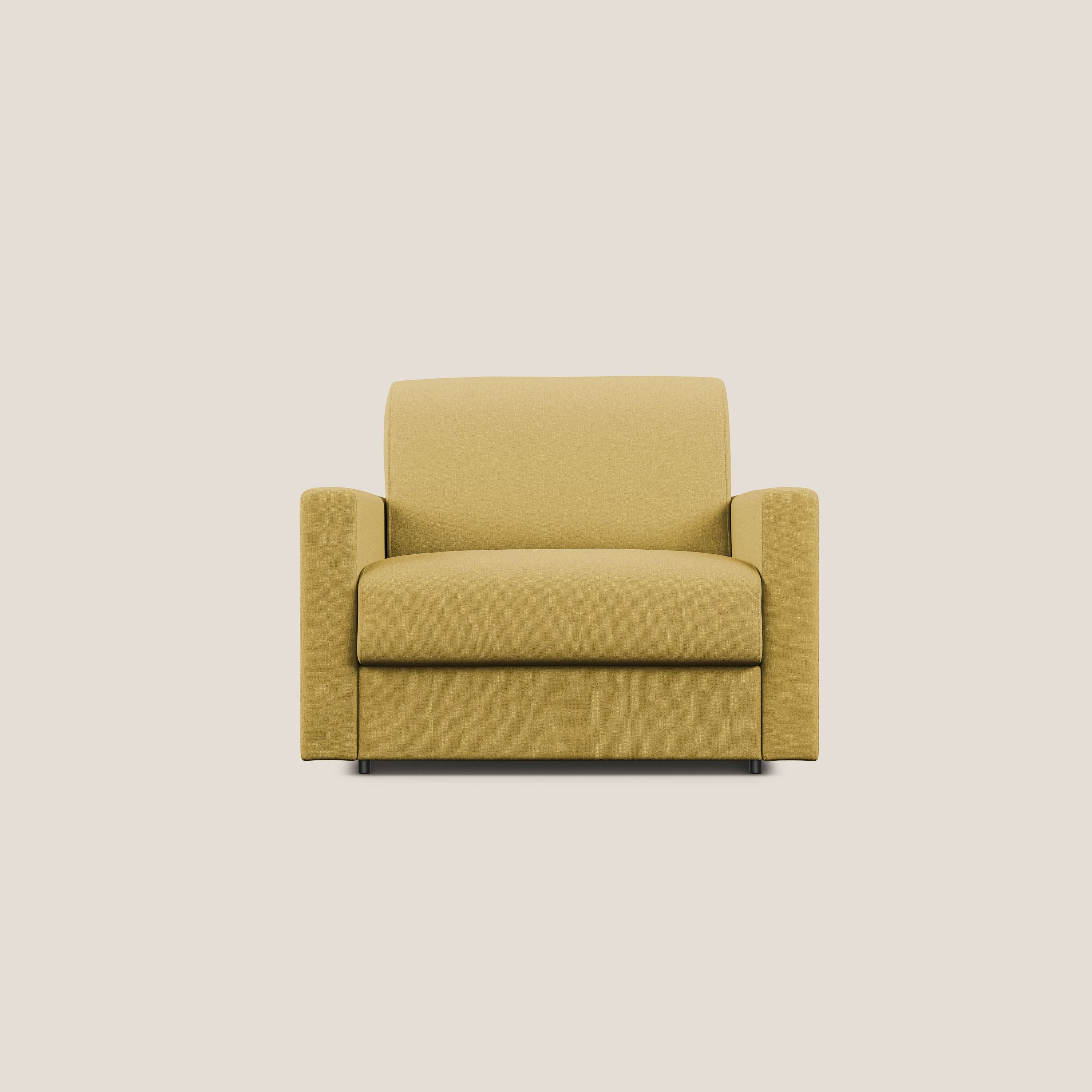 Chris poltrona letto in tessuto impermeabile T13 giallo - divani.store