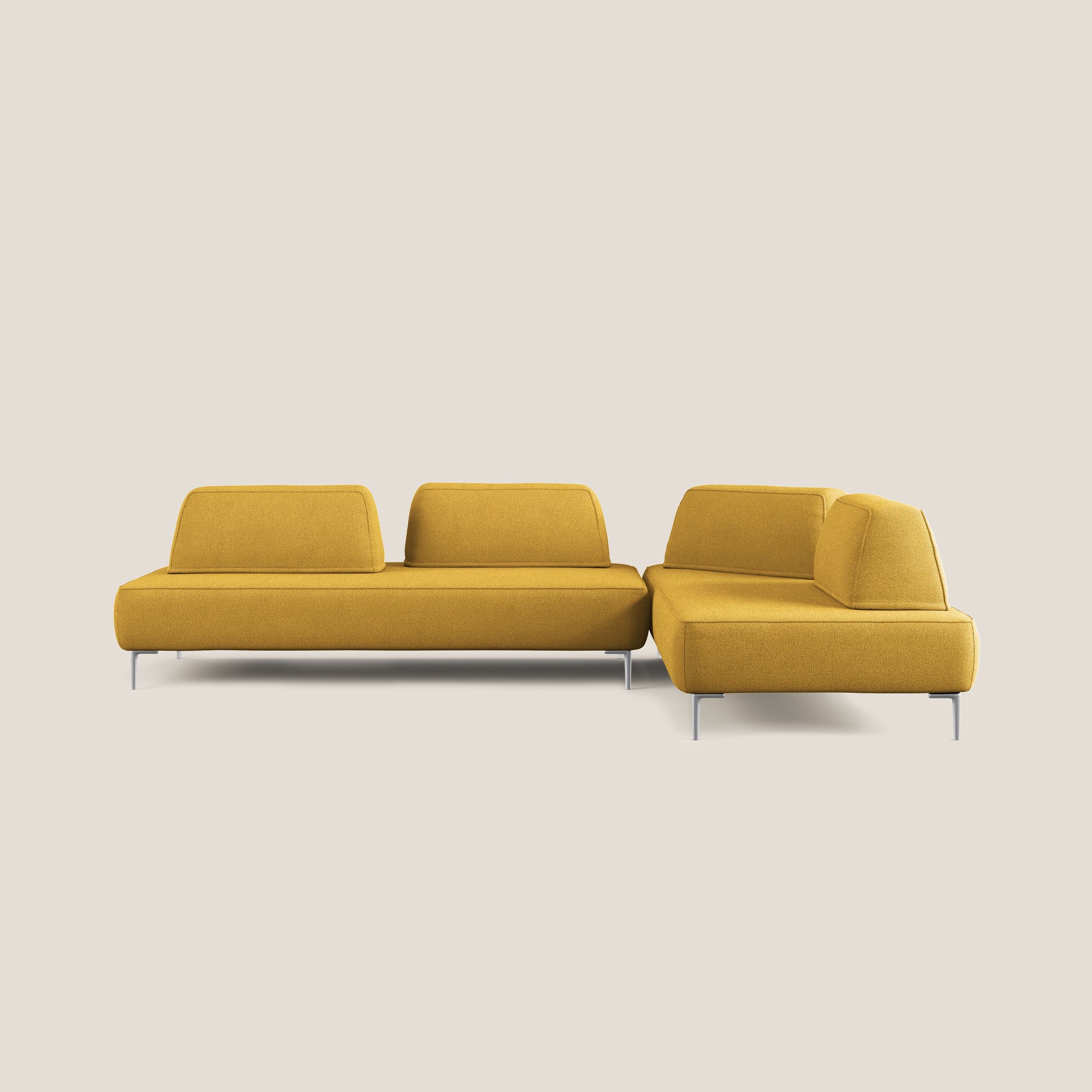 Newton divano angolare modulare con schienali movibili T07 giallo - divani.store