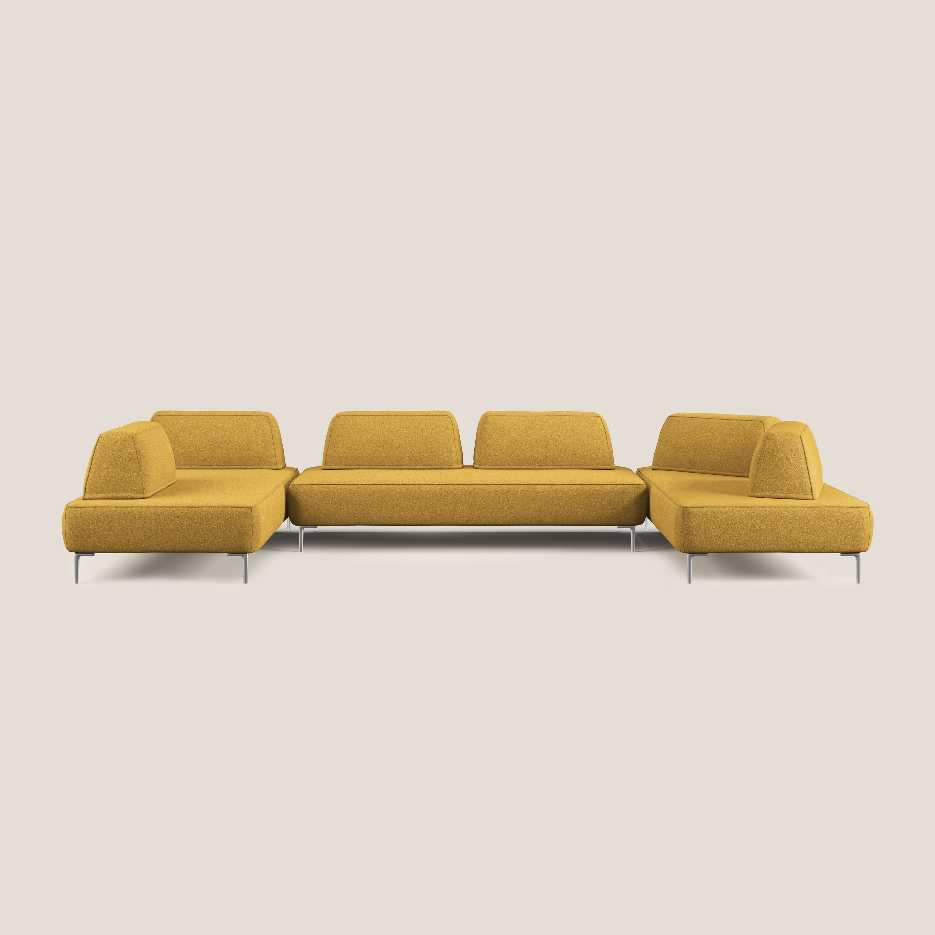 Newton divano panoramico modulare con schienali movibili T07 giallo - divani.store