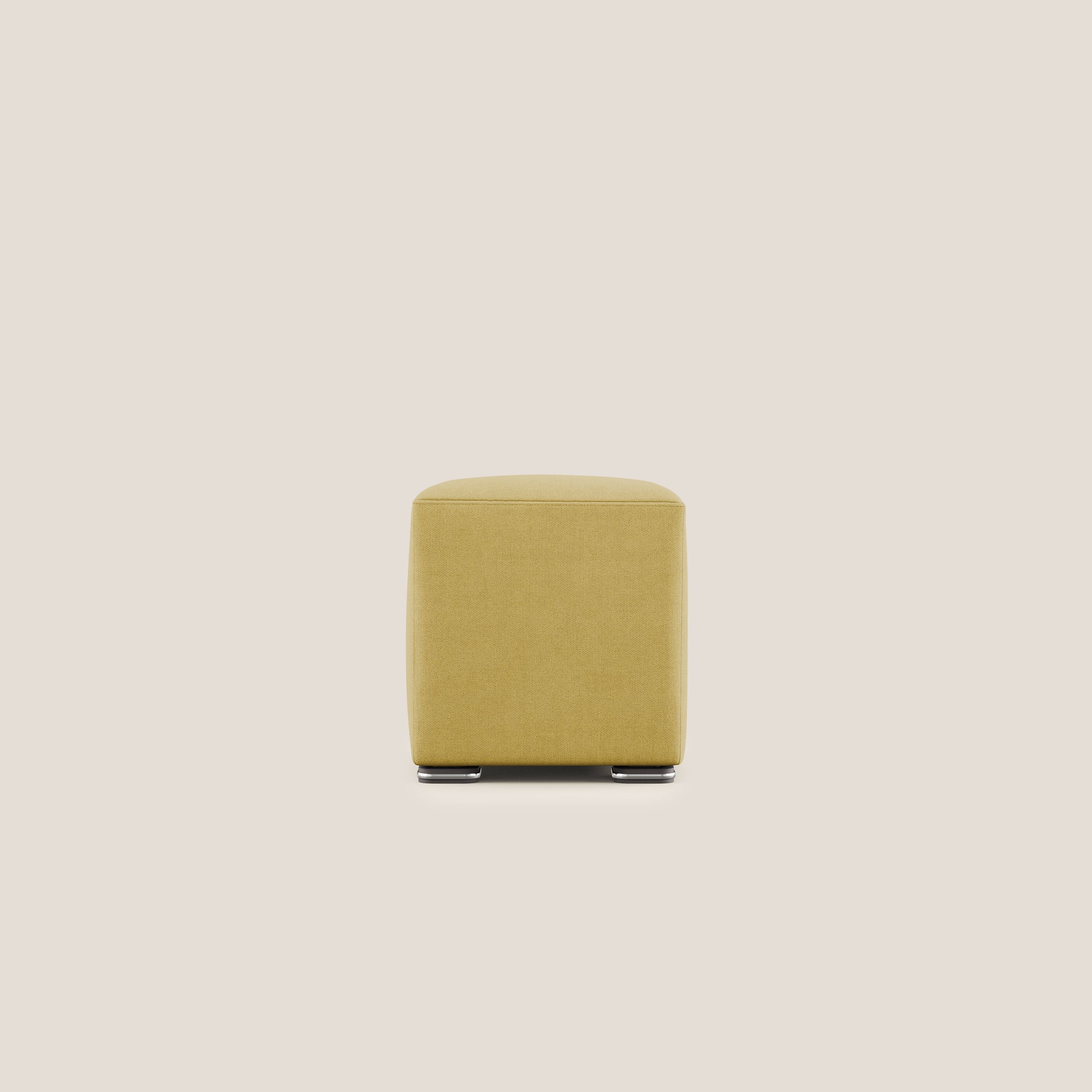 Cube pouf in tessuto morbido impermeabile T02 giallo - divani.store