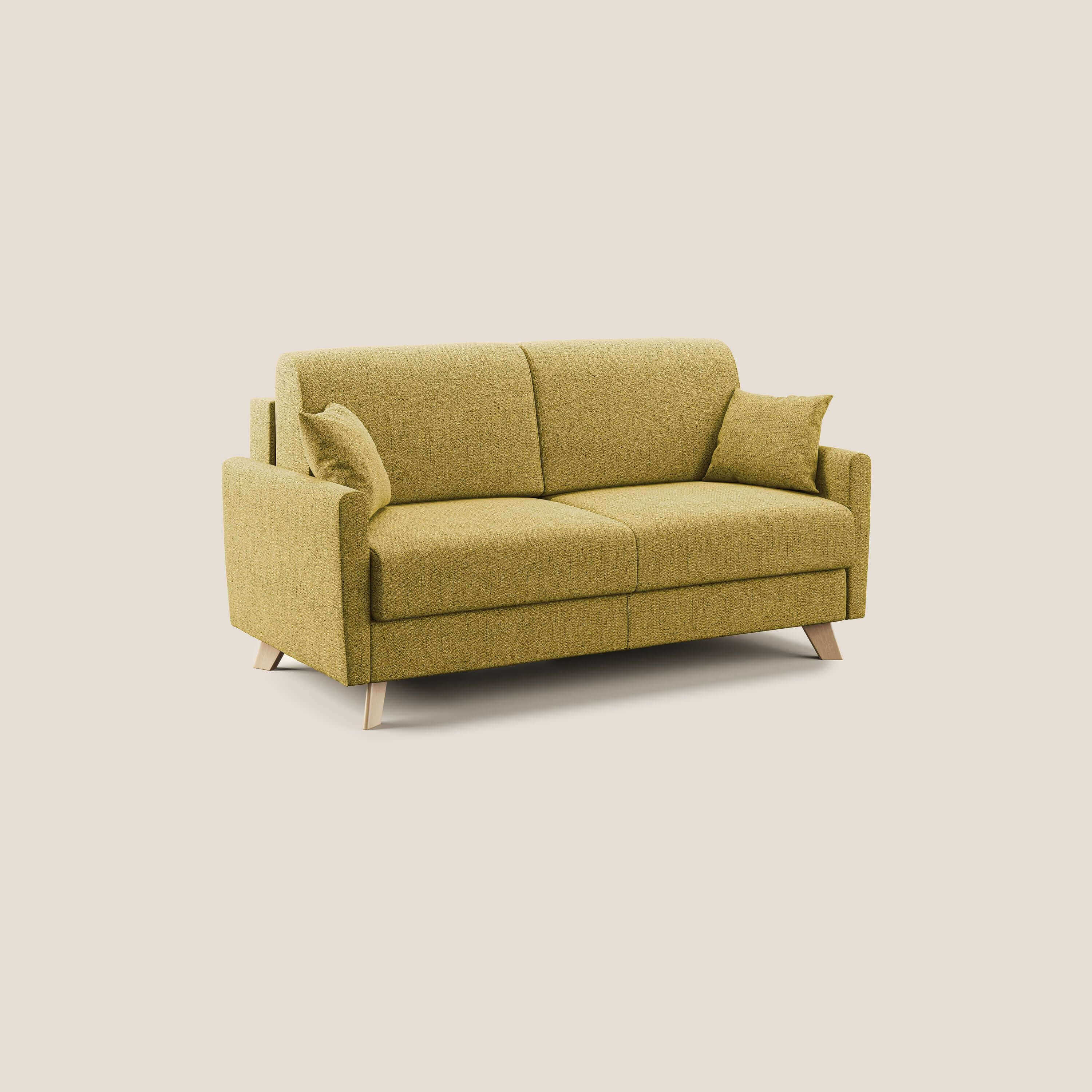 Edgar divano letto matrimoniale in tessuto felis impermeabile T03 giallo - divani.store
