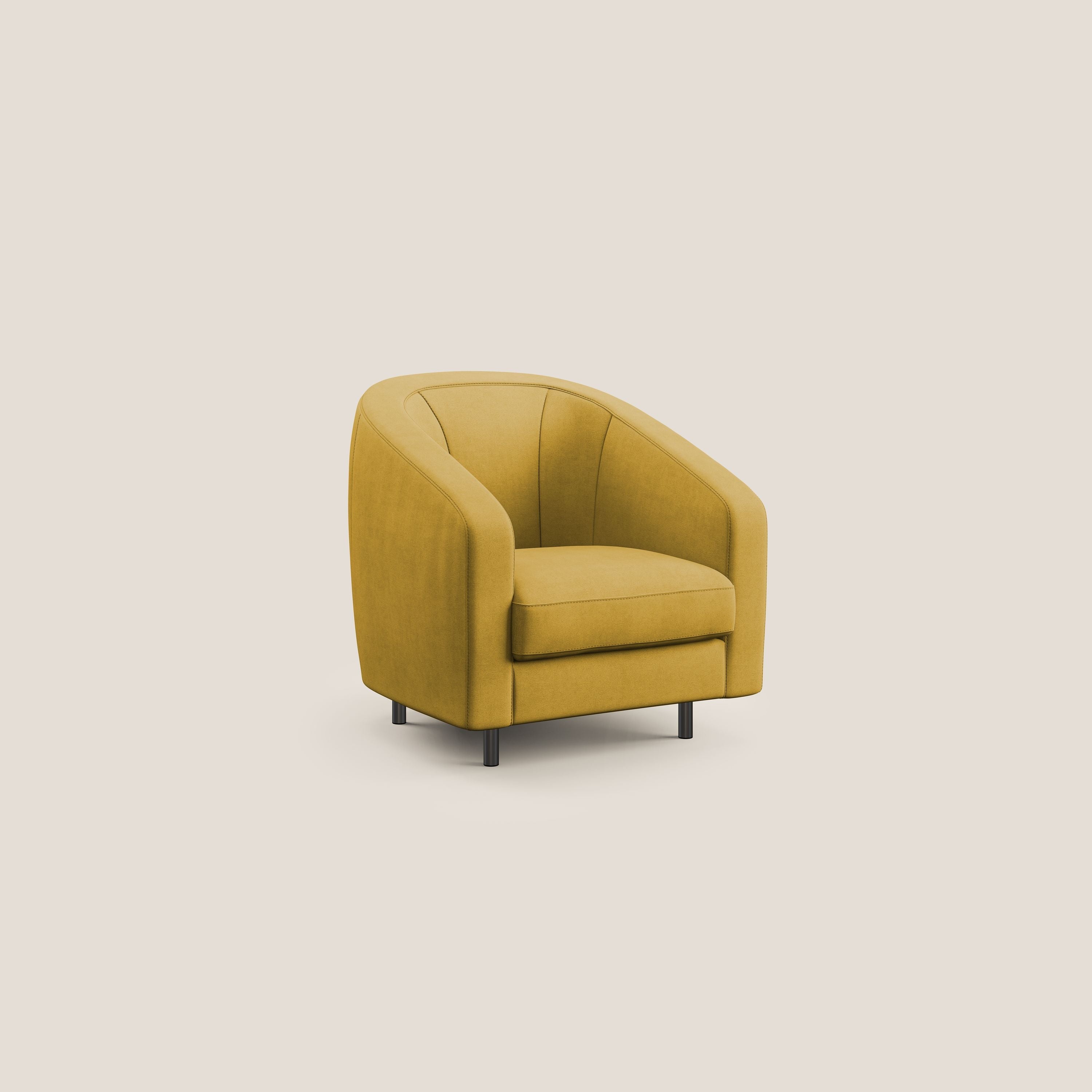 Pandora Poltroncina in tessuto morbido impermeabile T02 giallo - divani.store