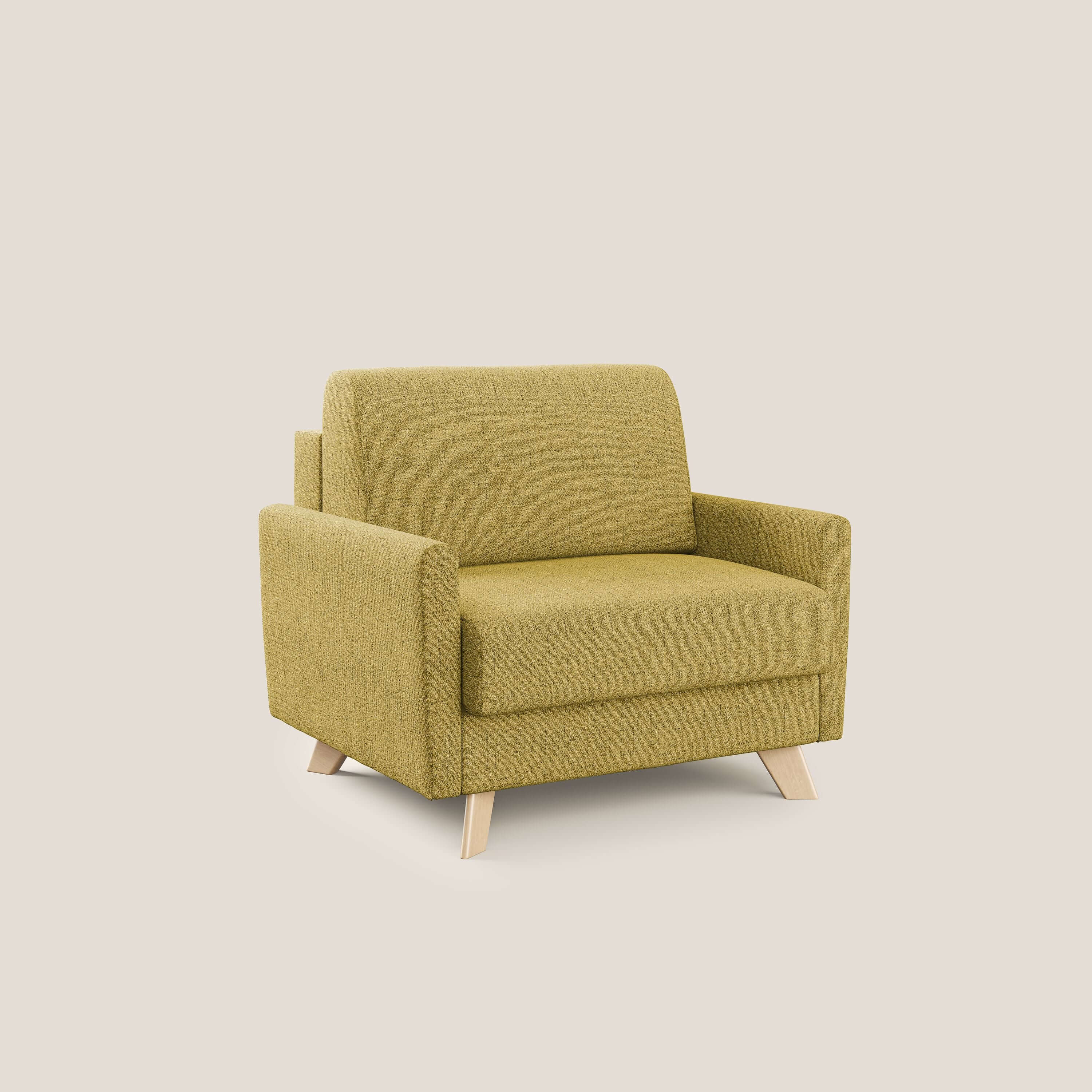 Edgar poltrona letto in tessuto felis impermeabile T03 giallo - divani.store