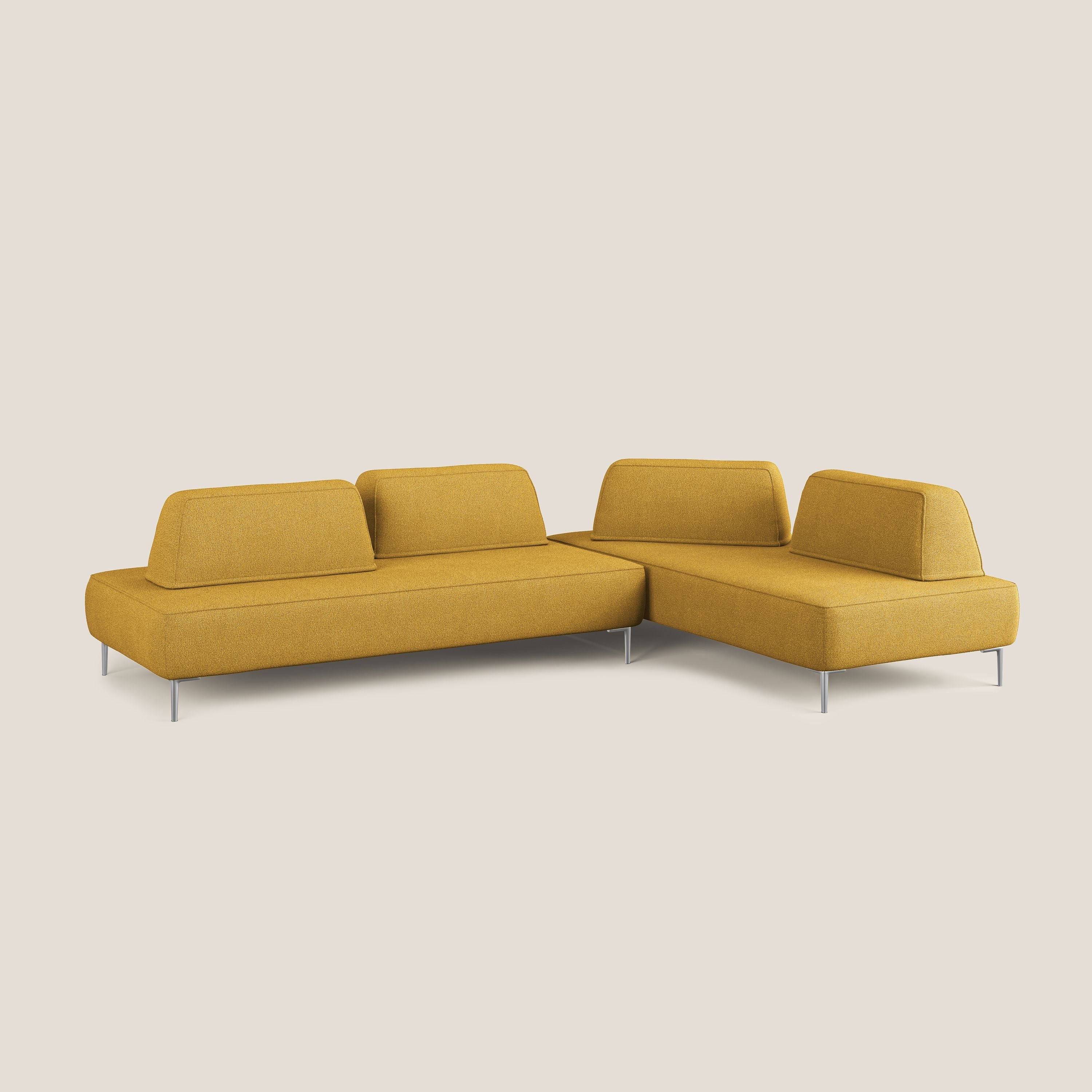 Newton divano angolare modulare con schienali movibili T07 giallo - divani.store
