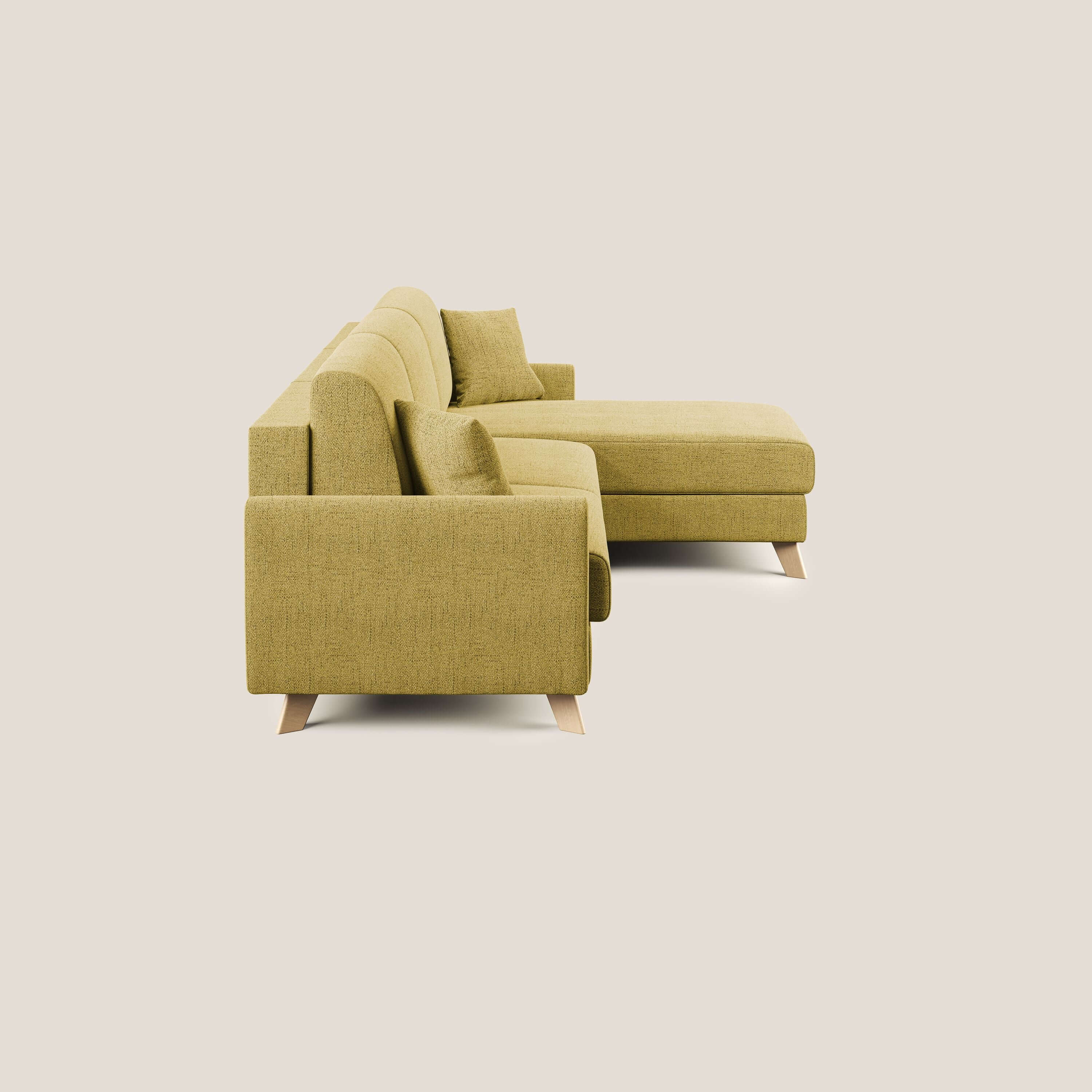 Edgar divano letto angolare in tessuto felis impermeabile T03 giallo - divani.store