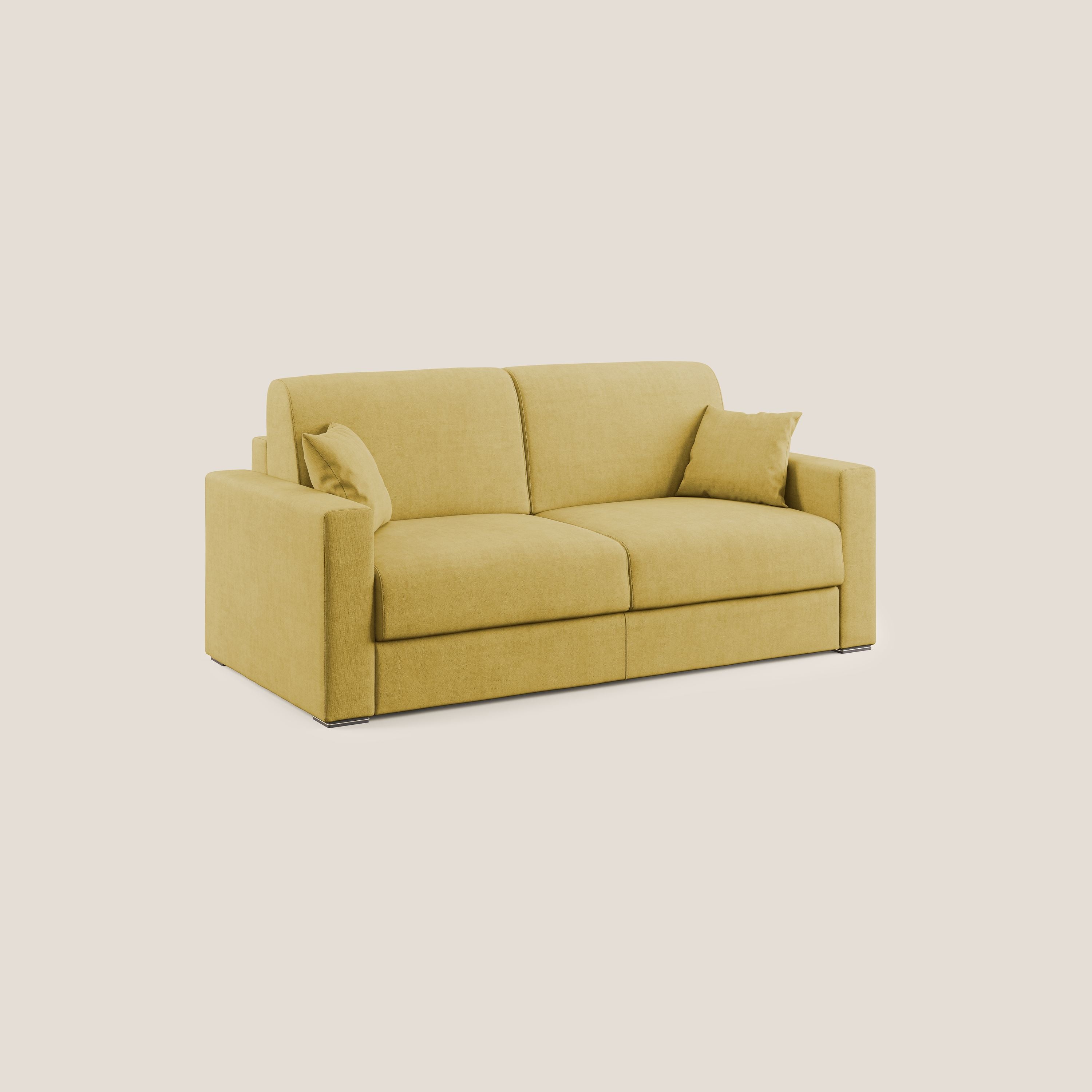 Best Divano letto matrimoniale in tessuto impermeabile T02 giallo - divani.store