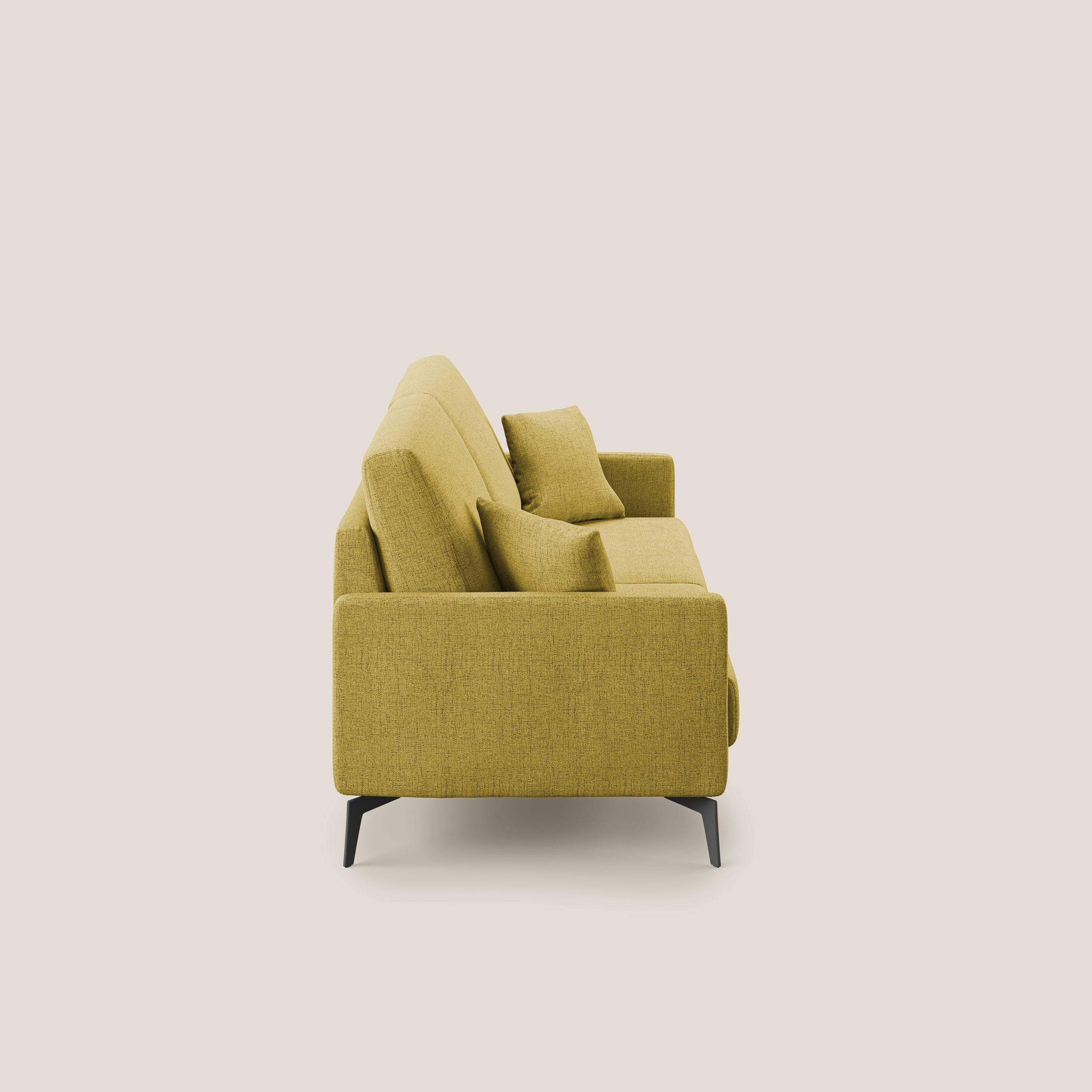 Saturno divano moderno in tessuto morbido impermeabile T03 giallo - divani.store