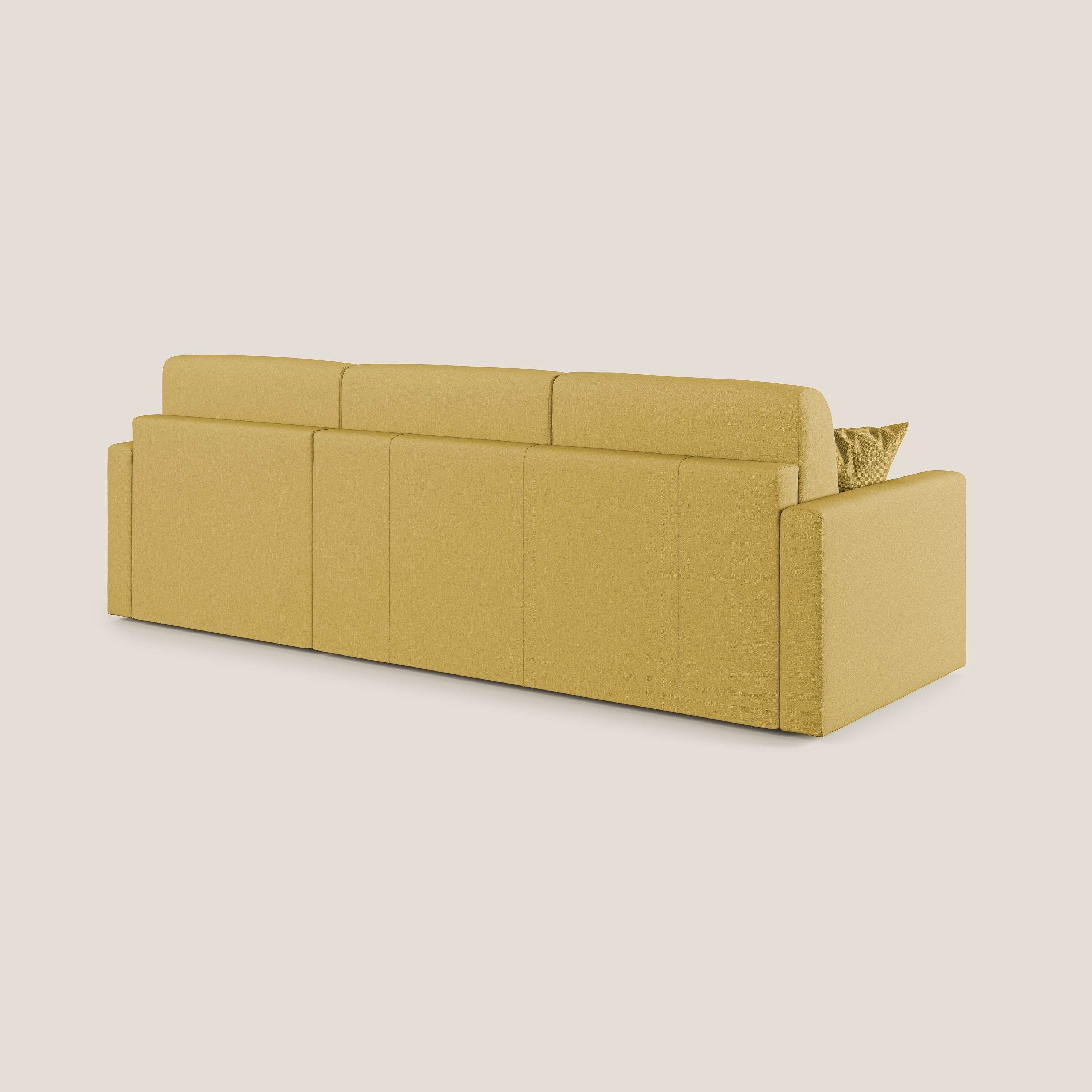 Chris Divano letto angolare 5 posti in tessuto impermeabile T13 giallo - divani.store