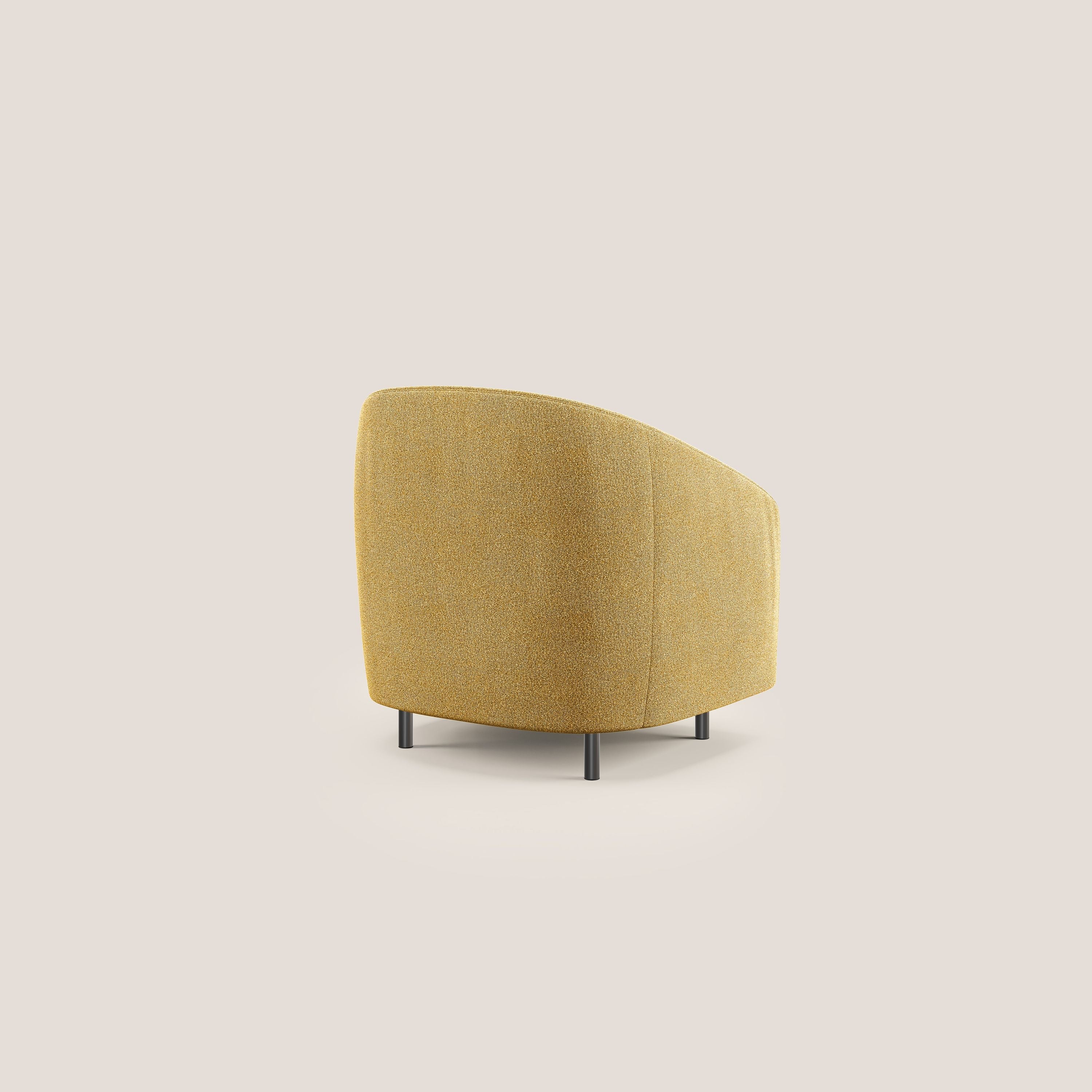 Pandora Poltroncina in morbido tessuto bouclé impermeabile T07 giallo - divani.store