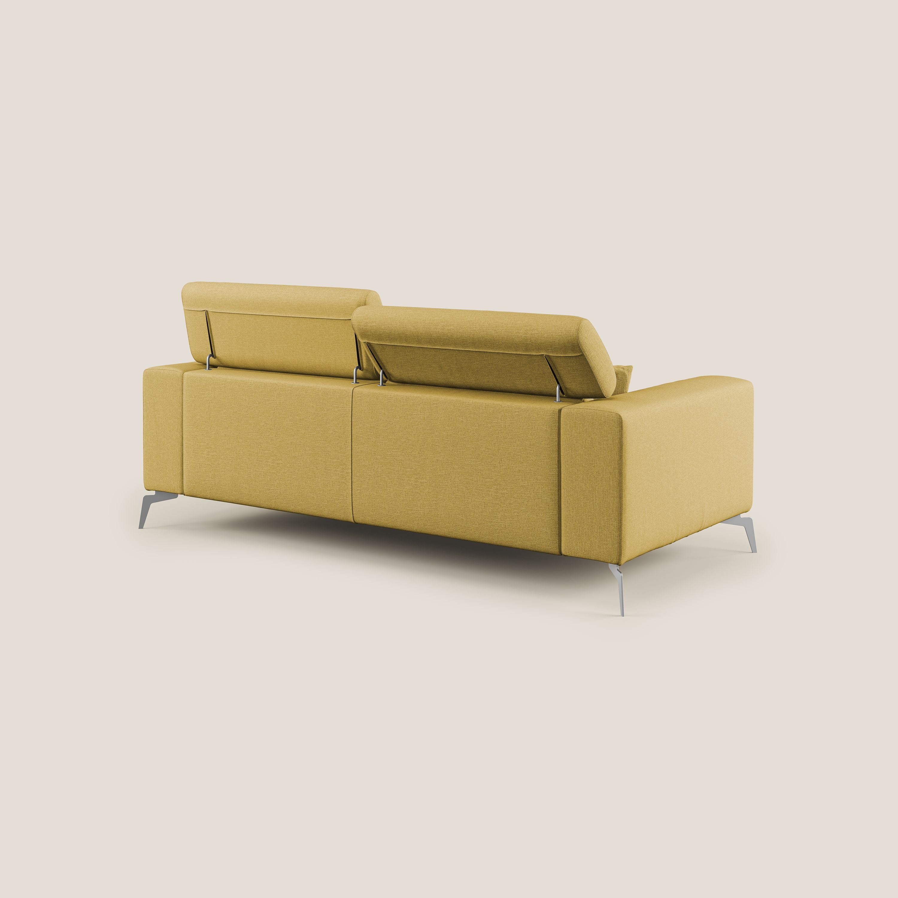 Blade Divano con poggiatesta reclinabili in tessuto impermeabile misto cotone T13 giallo - divani.store