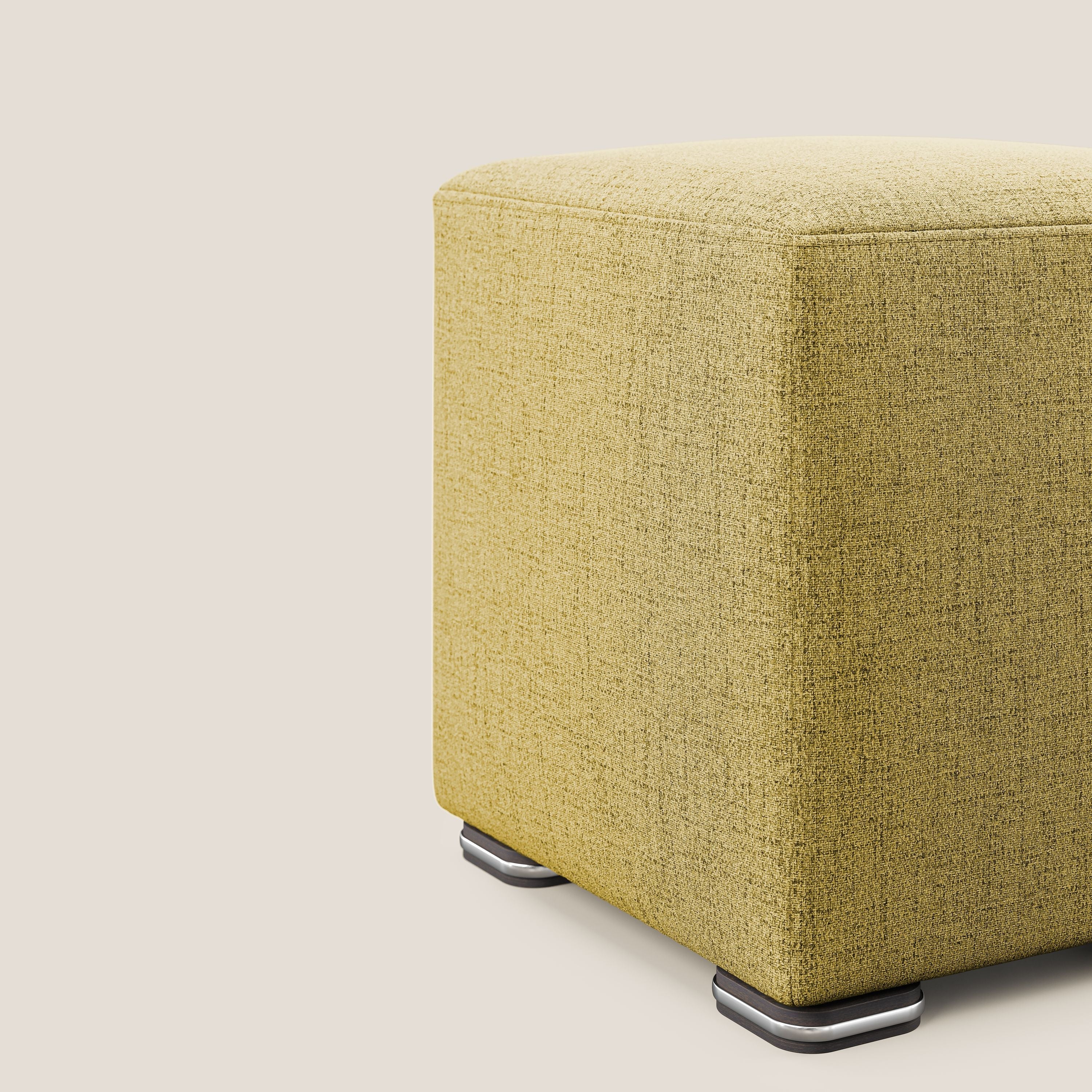 Cube pouf in tessuto morbido impermeabile T03 giallo - divani.store