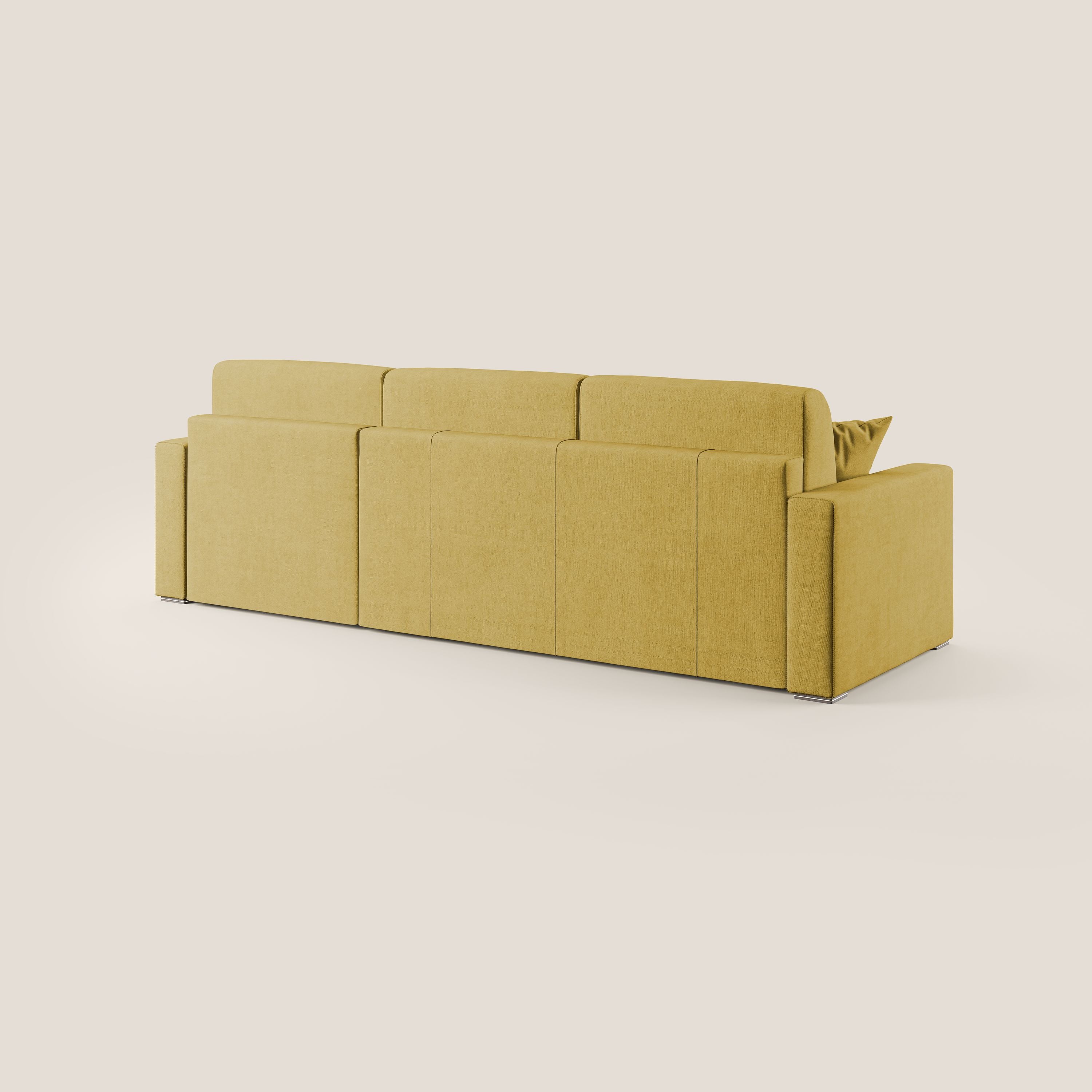 Best Divano letto angolare in tessuto impermeabile T02 giallo - divani.store