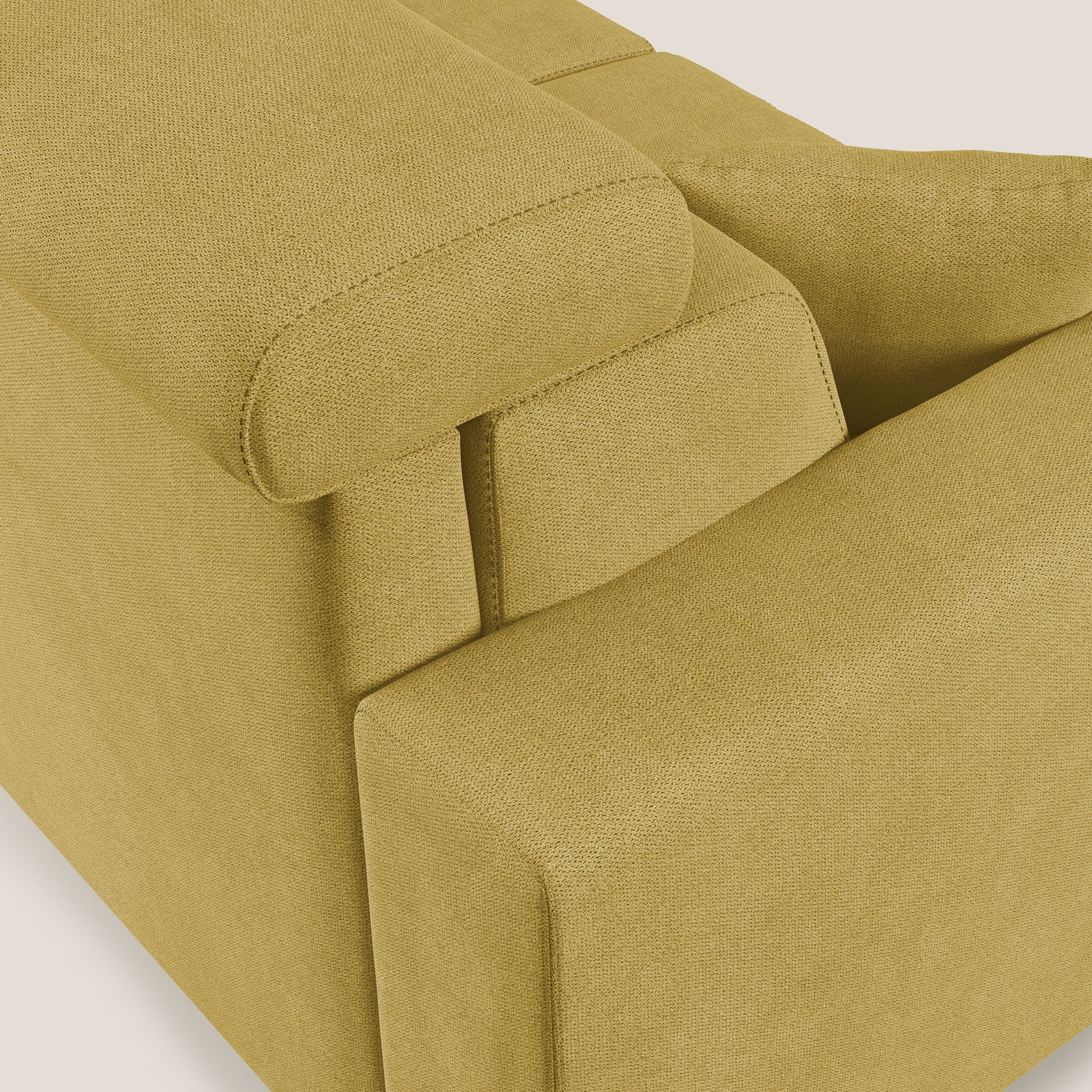 Pegaso divano letto angolare con poggiatesta reclinabili e rivestimento impermeabile T02 giallo - divani.store