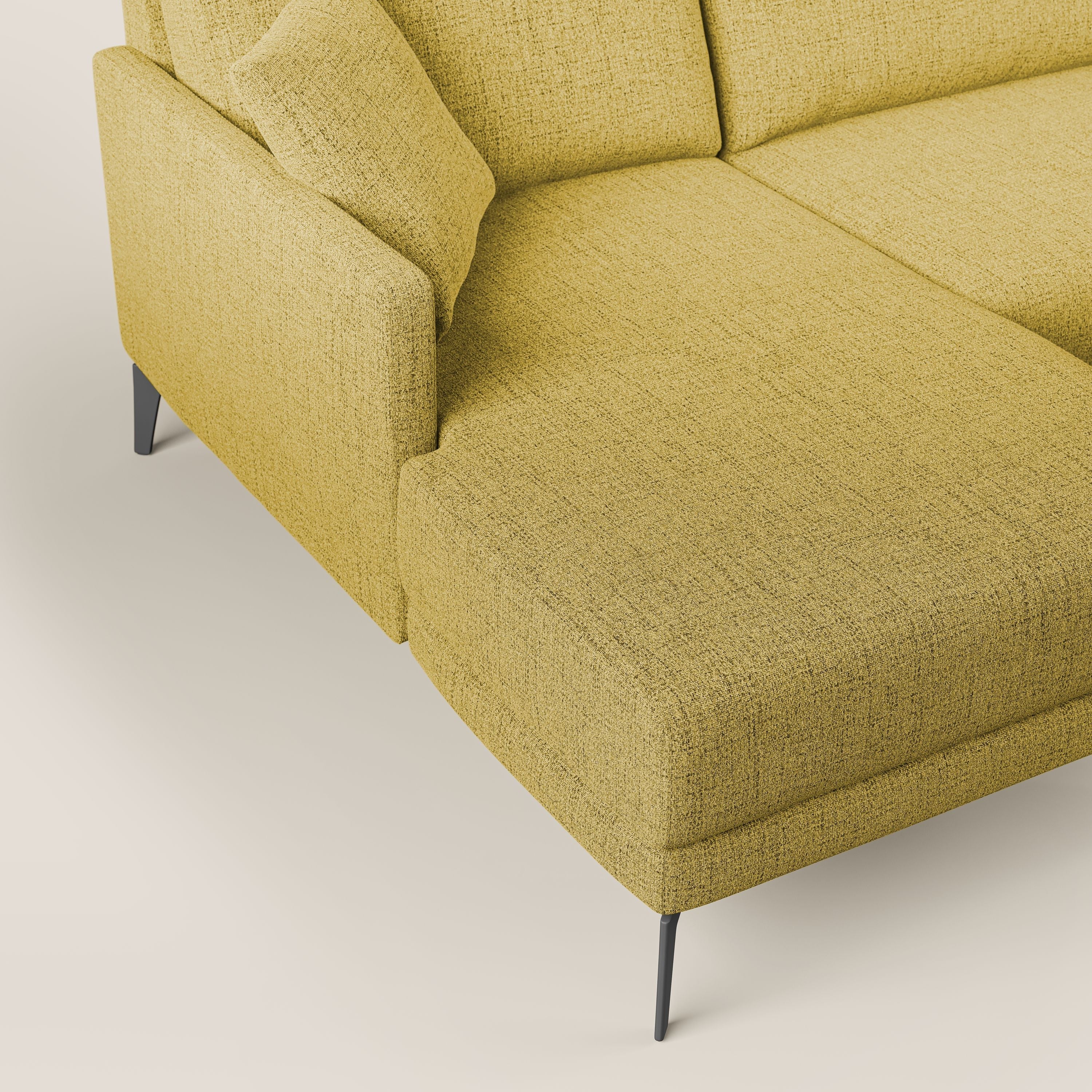 Saturno divano panoramico moderno in tessuto morbido impermeabile T03 giallo - divani.store