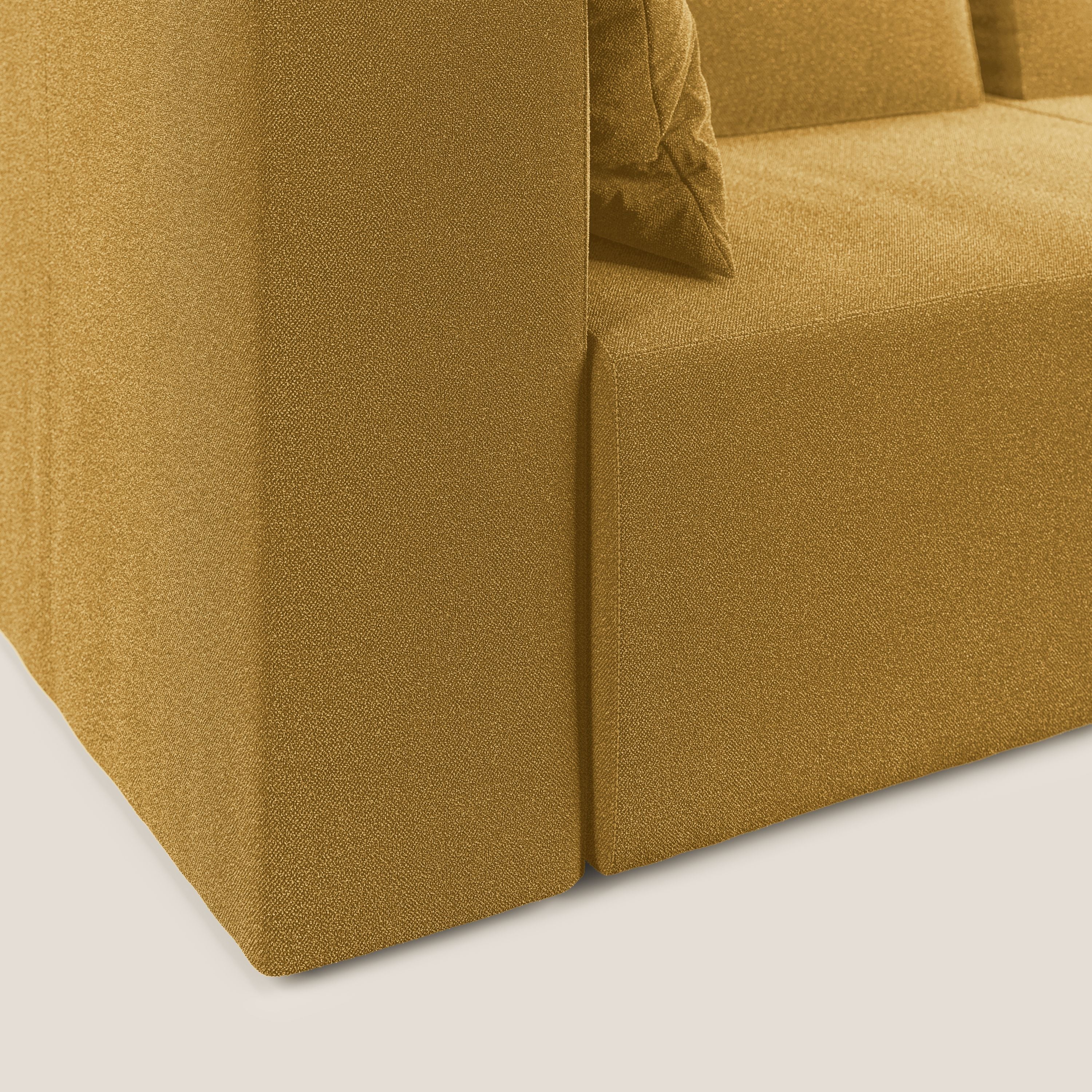 Nettuno divano moderno componibile in morbido tessuto bouclè T07 giallo - divani.store