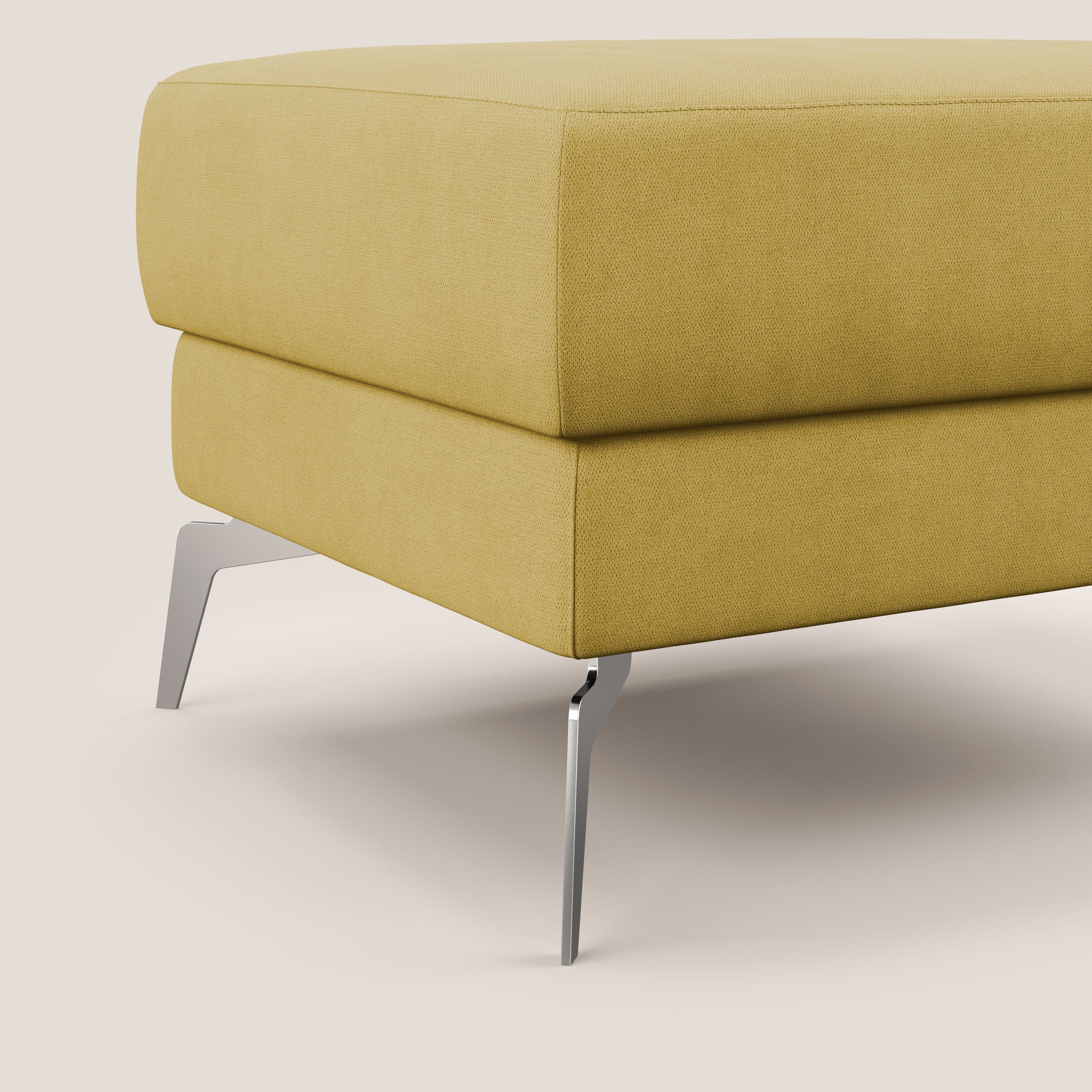 Star Pouf con piedini alti in tessuto impermeabile T02 giallo - divani.store