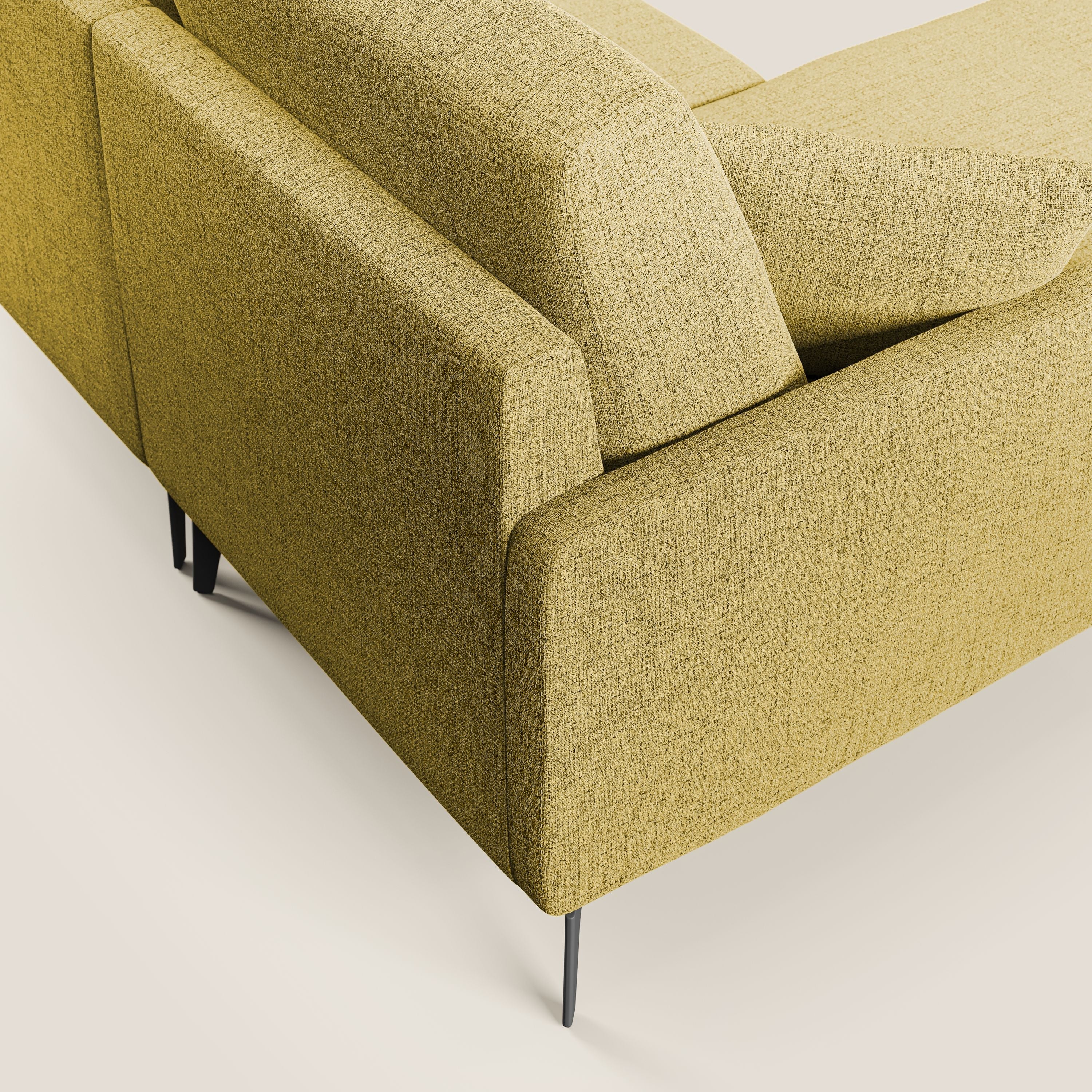 Saturno divano panoramico moderno in tessuto morbido impermeabile T03 giallo - divani.store