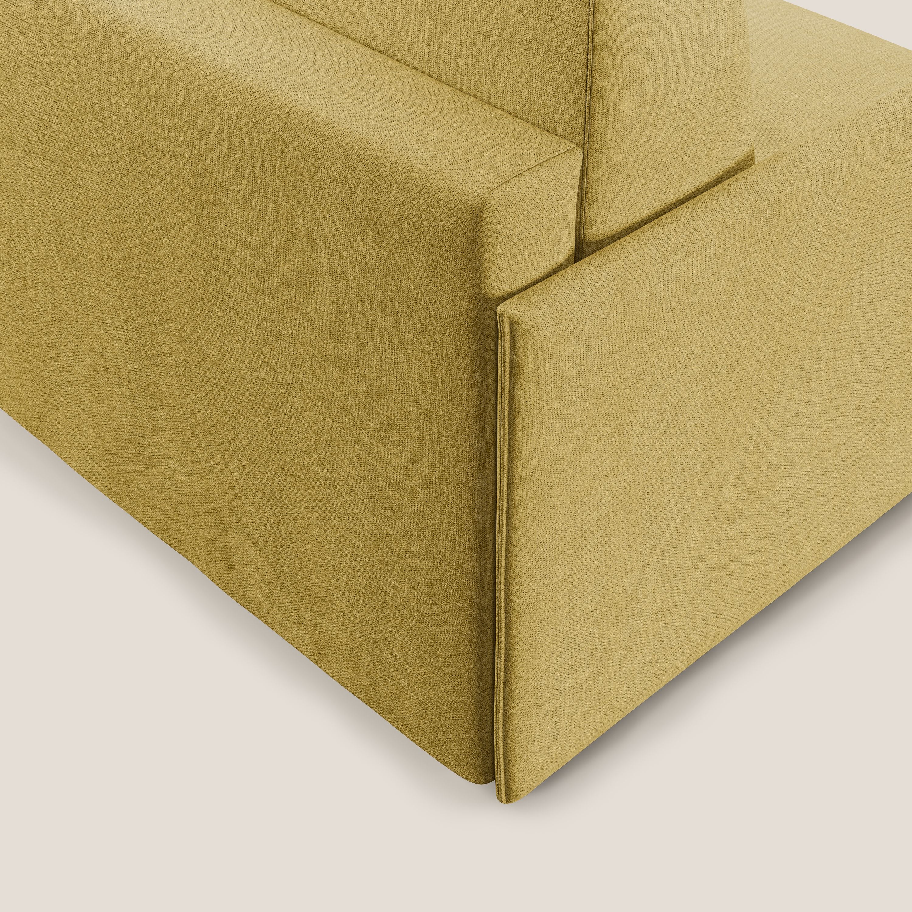 Evans poltrona letto in morbido tessuto impermeabile T02 giallo - divani.store