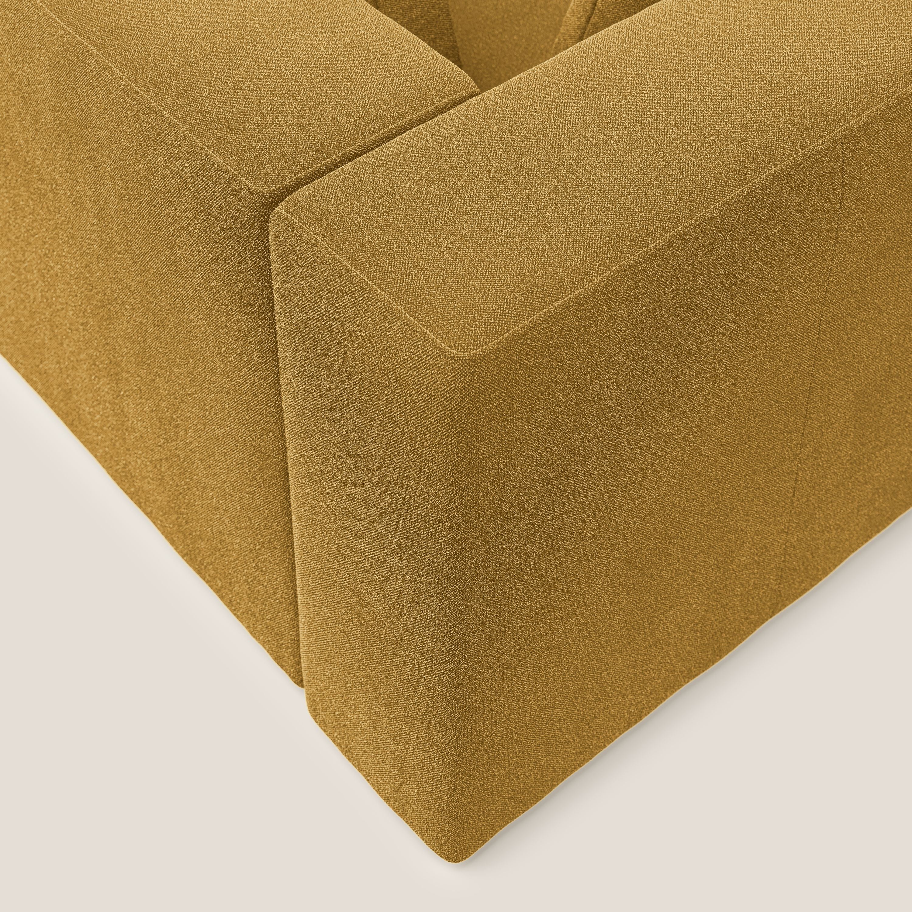 Nettuno divano moderno componibile in morbido tessuto bouclè T07 giallo - divani.store