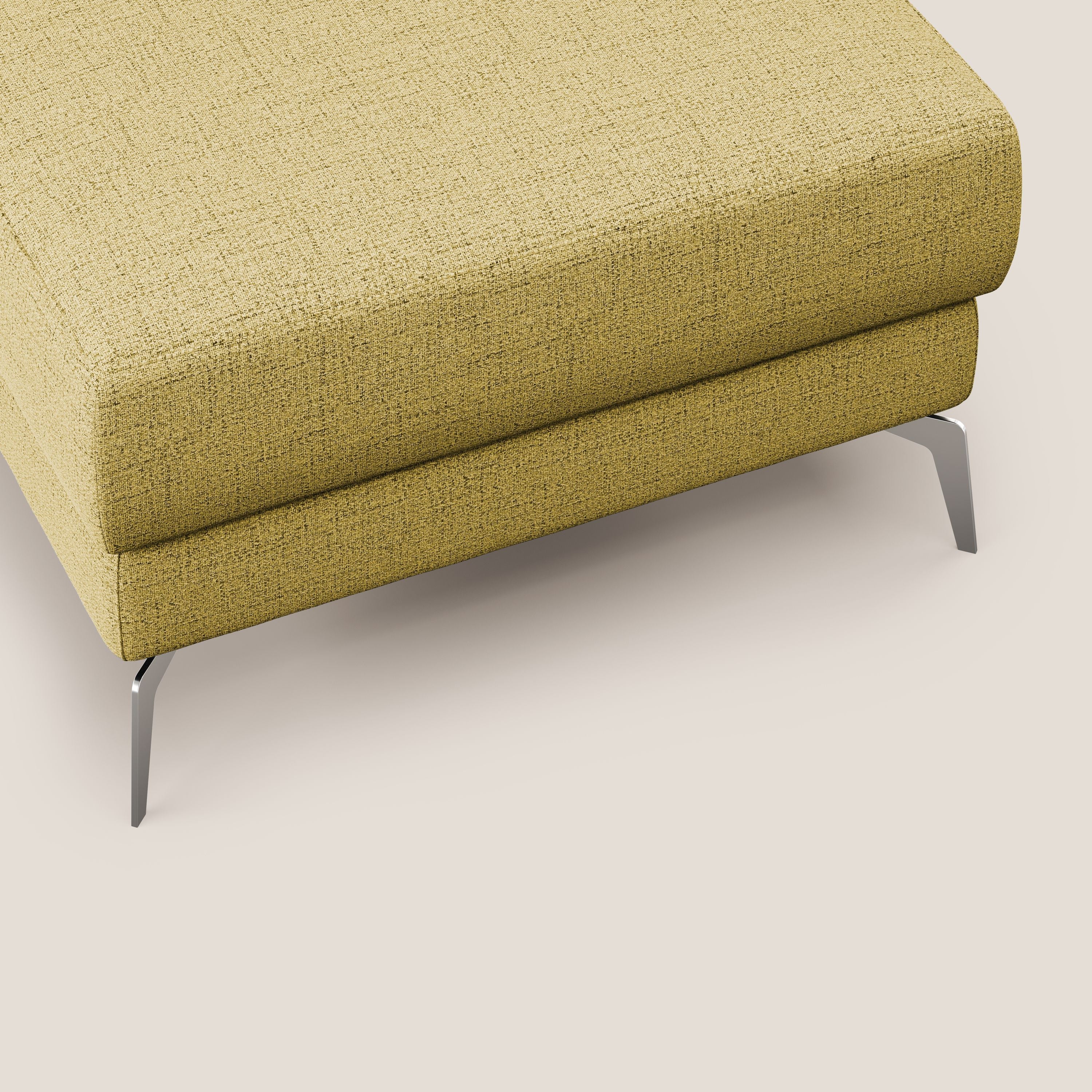 Star Pouf con piedini alti in tessuto impermeabile fiammato T03 giallo - divani.store