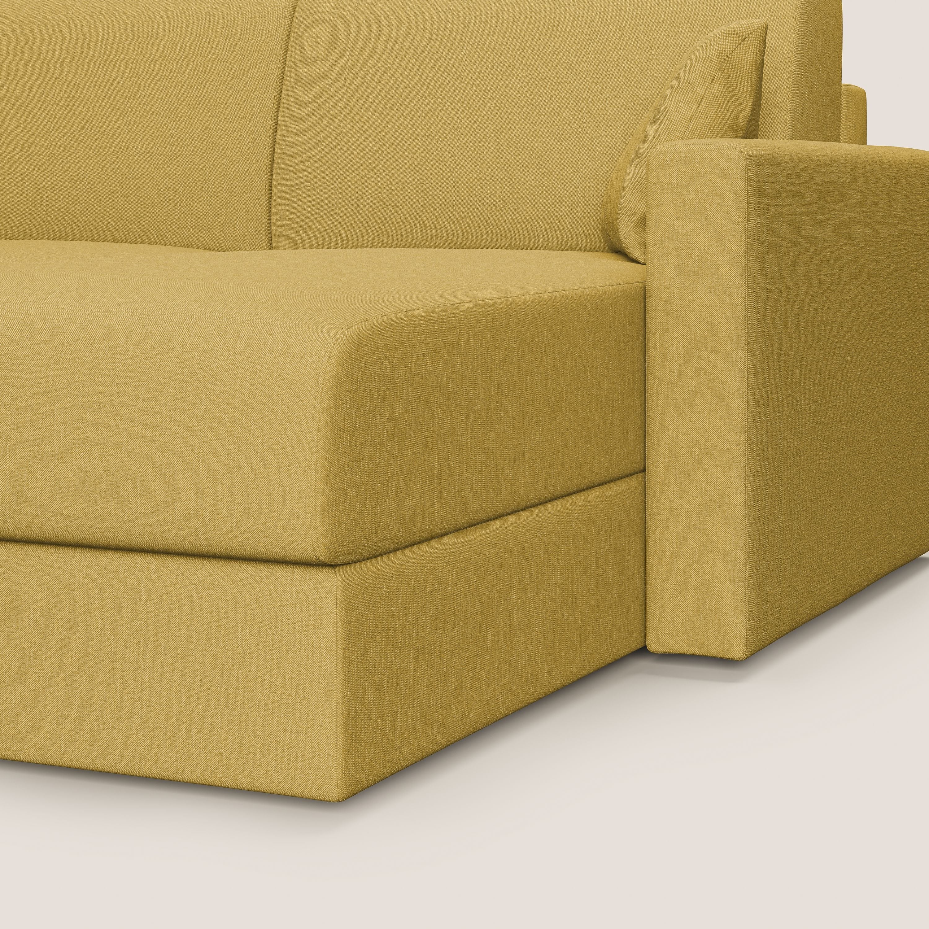 Chris Divano letto angolare 5 posti in tessuto impermeabile T13 giallo - divani.store