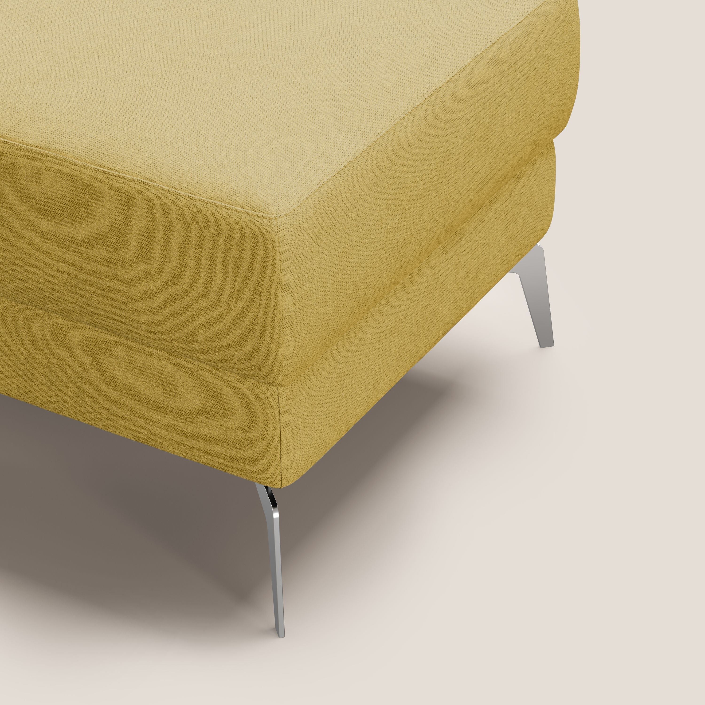 Star Pouf con piedini alti in tessuto impermeabile T02 giallo - divani.store