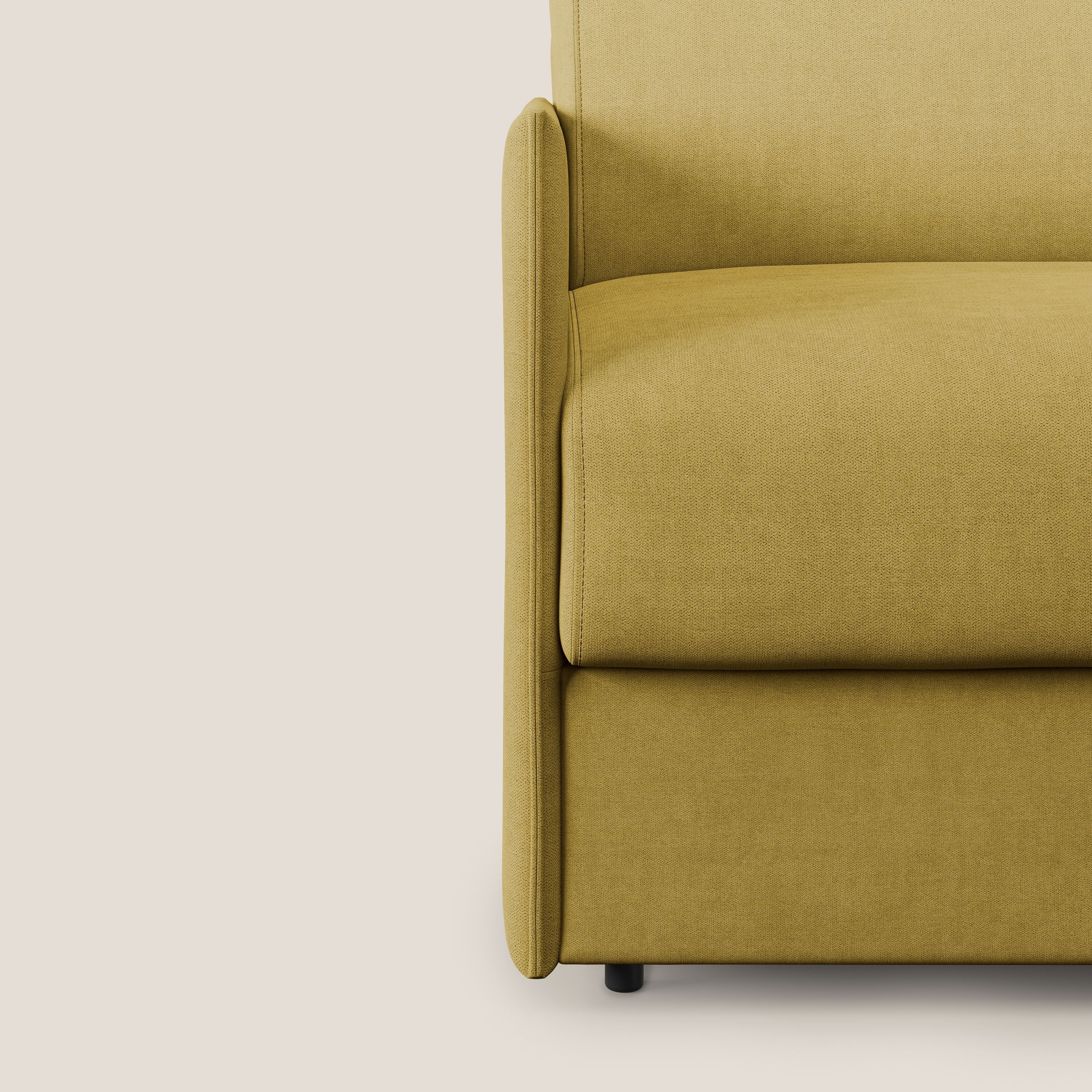Evans poltrona letto in morbido tessuto impermeabile T02 giallo - divani.store