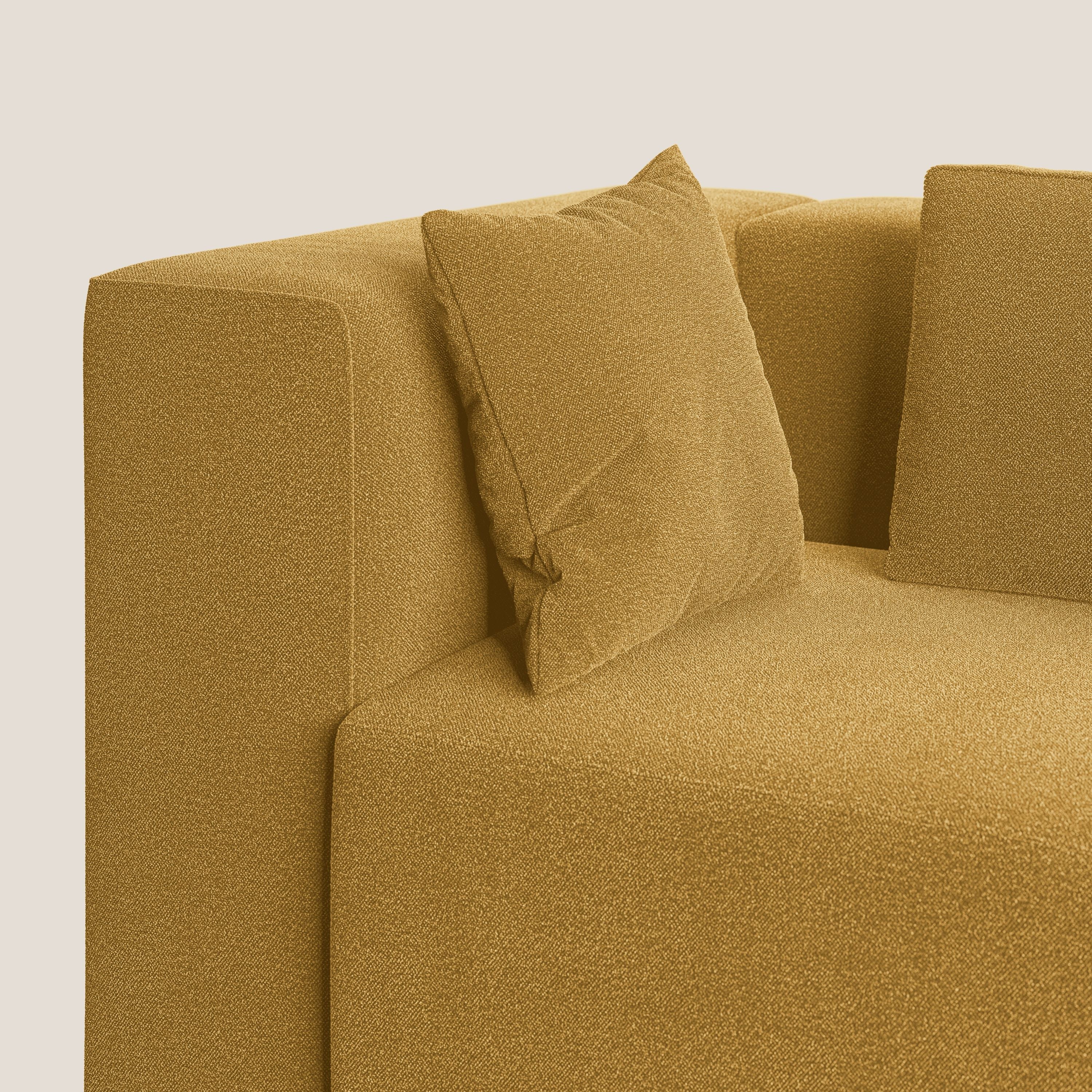 Nettuno divano moderno componibile in morbido tessuto bouclè T07 giallo - divani.store