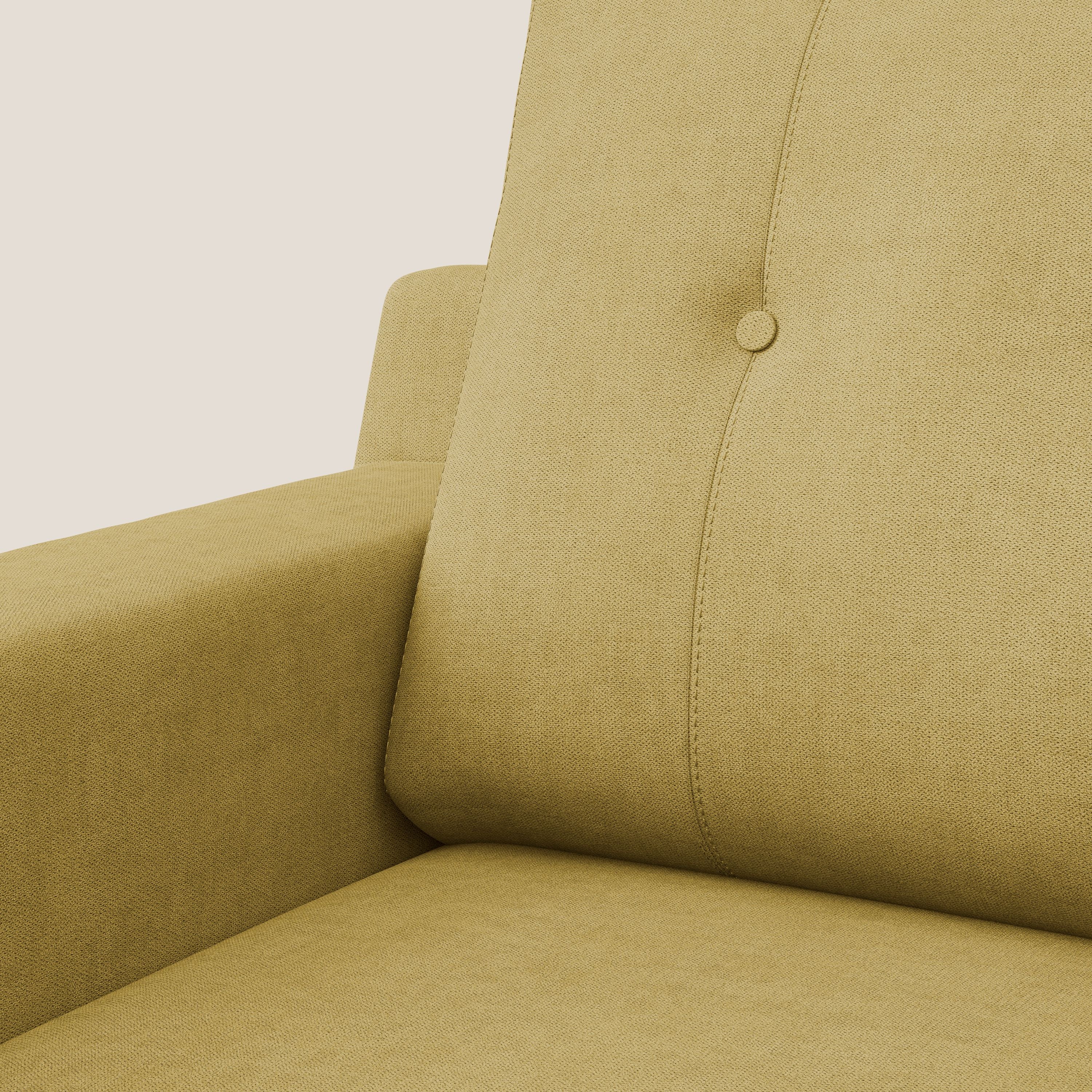 Danish poltroncina in tessuto morbido impermeabile T02 giallo - divani.store