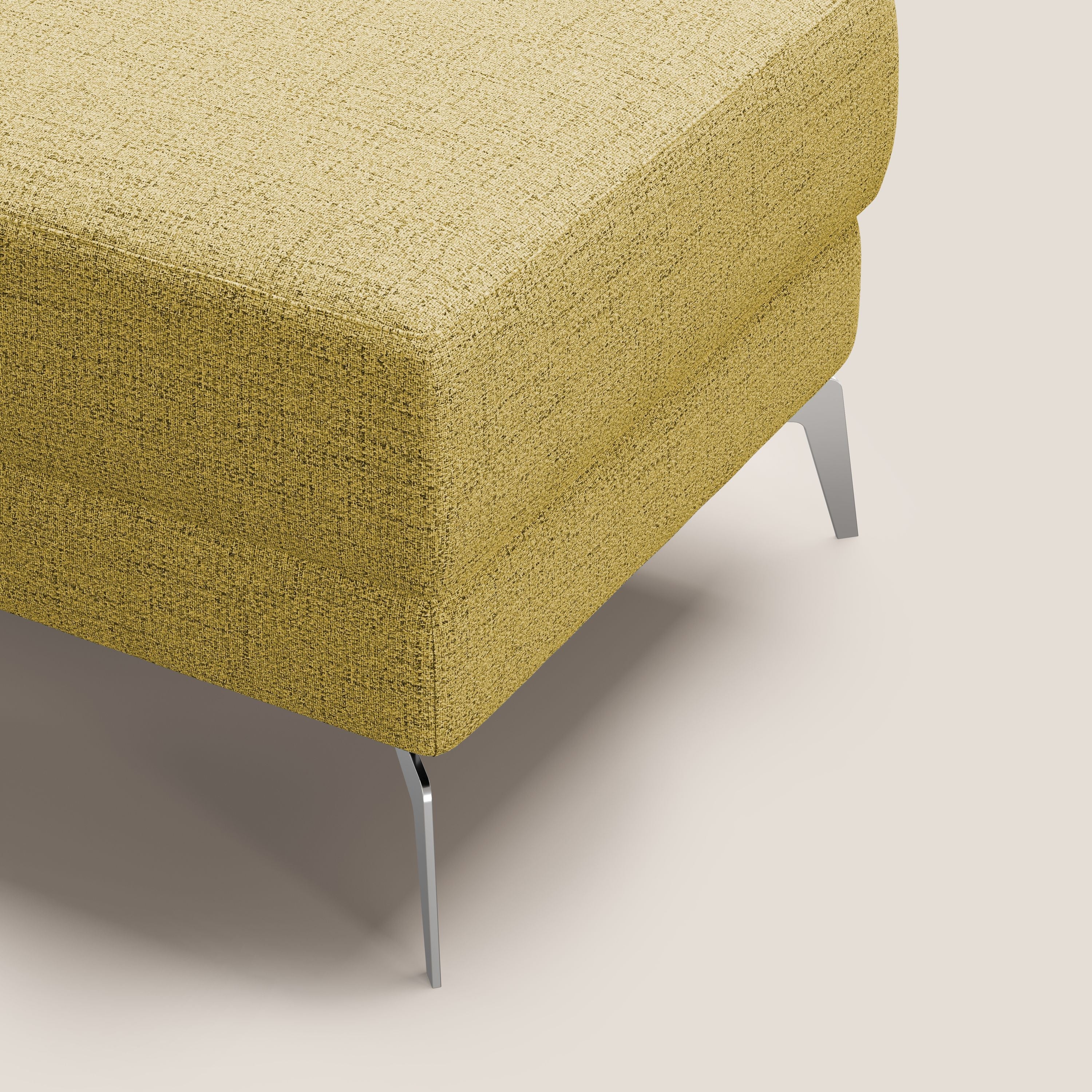 Star Pouf con piedini alti in tessuto impermeabile fiammato T03 giallo - divani.store