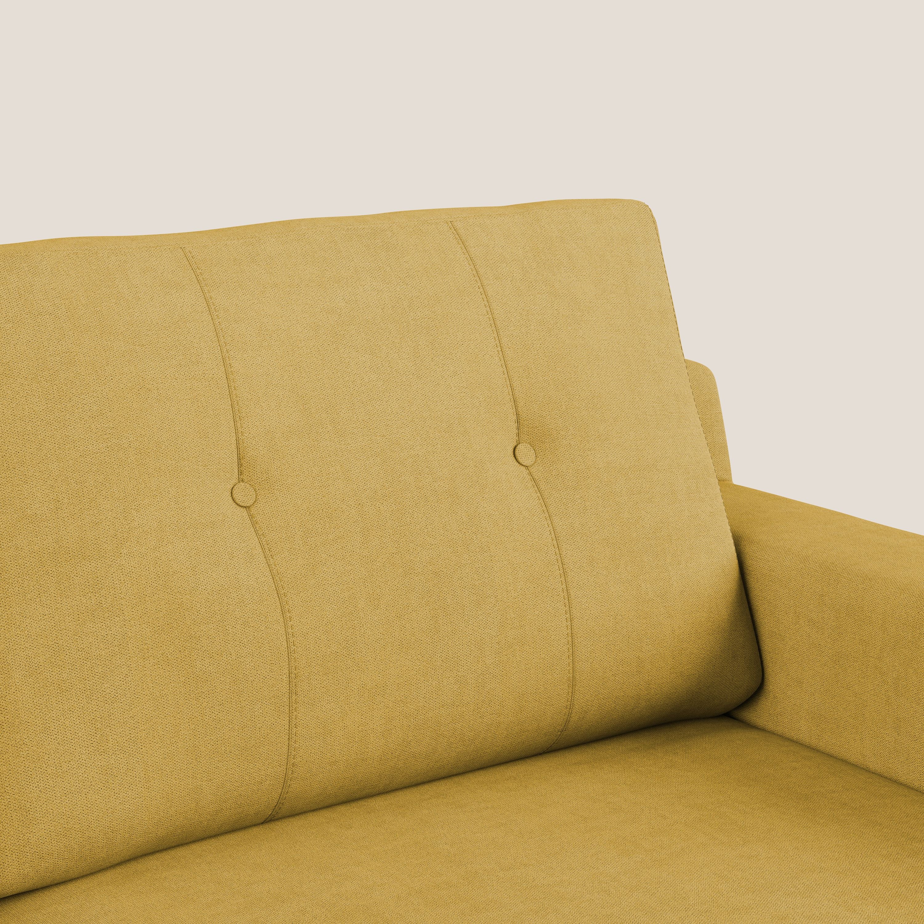 Danish divano moderno in tessuto morbido impermeabile T02 giallo - divani.store