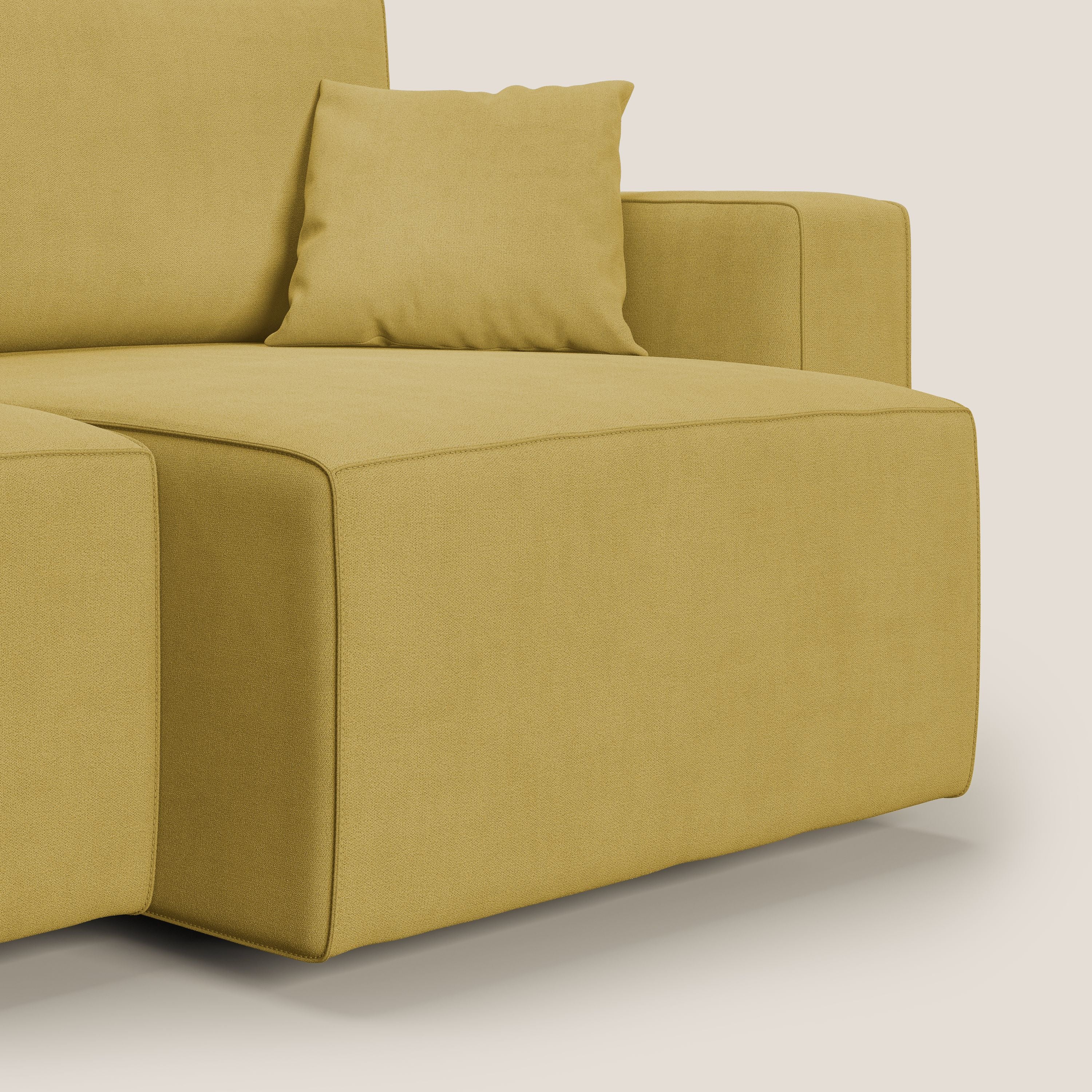 Morfeo divano con sedute estraibili in morbido tessuto impermeabile T02 giallo - divani.store