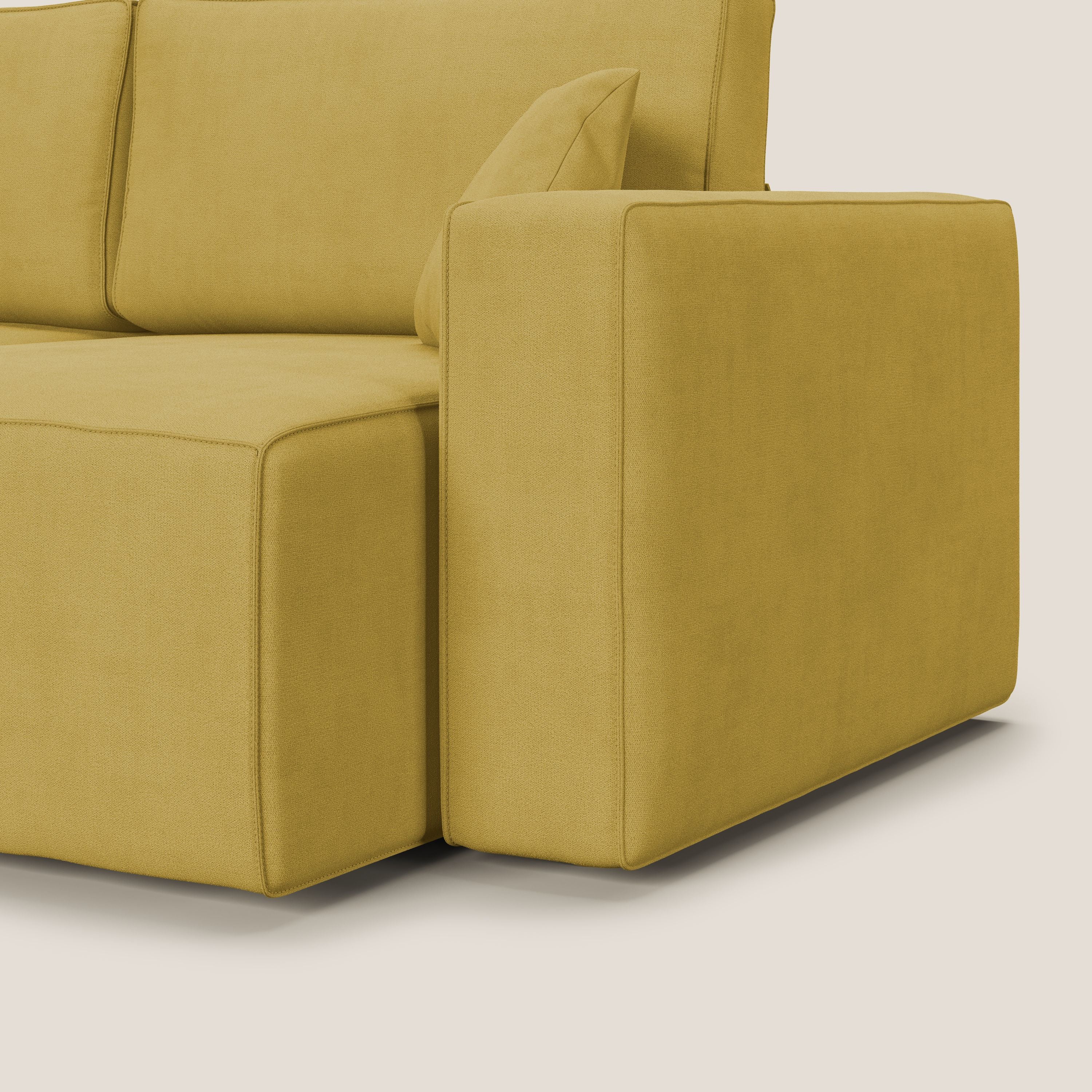 Morfeo divano con sedute estraibili in morbido tessuto impermeabile T02 giallo - divani.store