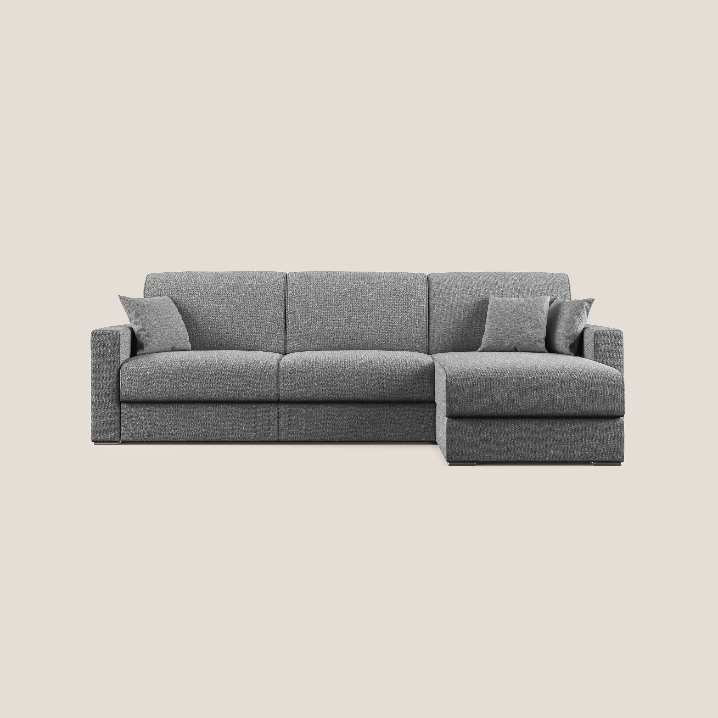 Best Divano letto angolare con penisola in tessuto smacchiabile QuickClean T08 grigio - divani.store