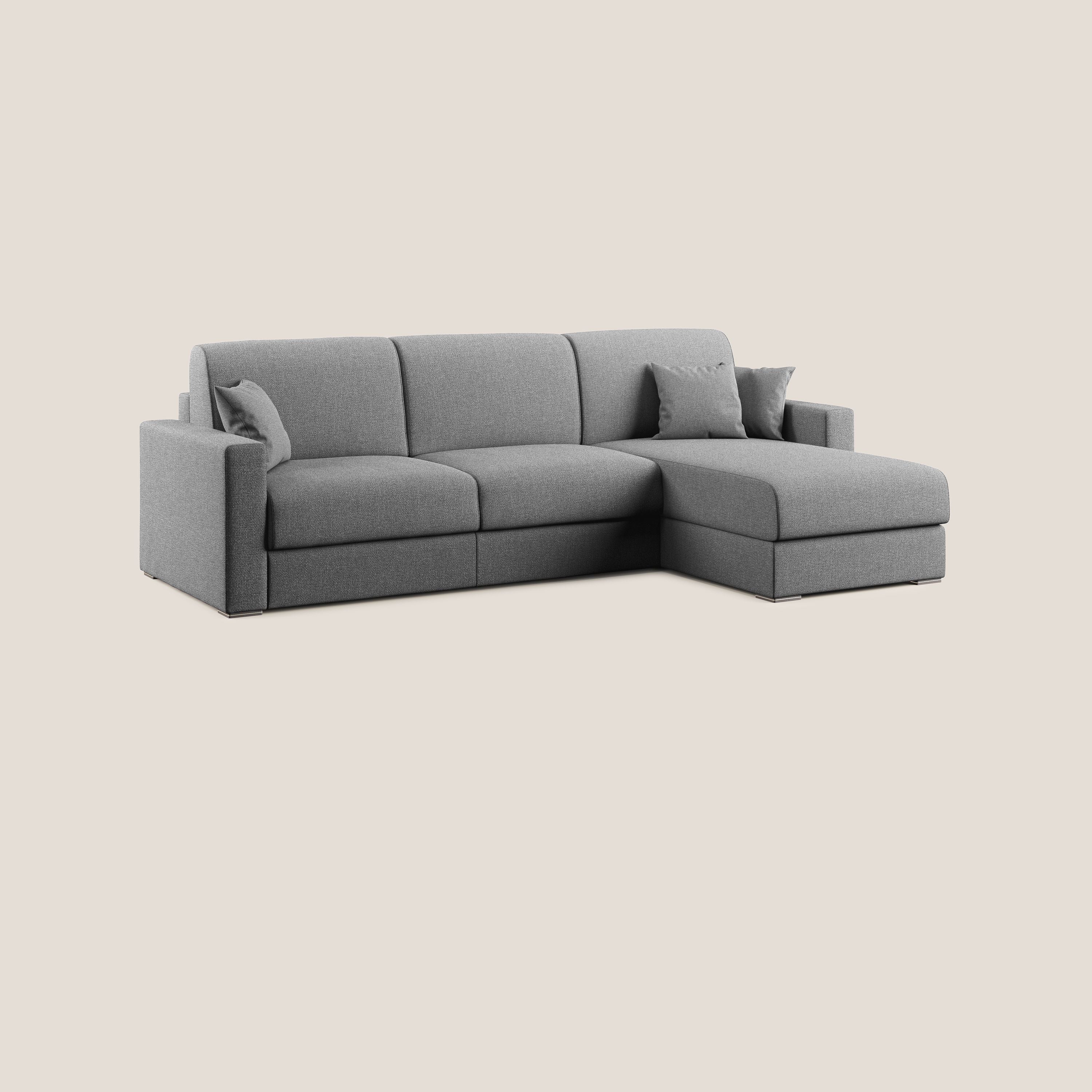 Best Divano letto angolare con penisola in tessuto smacchiabile QuickClean T08 grigio - divani.store