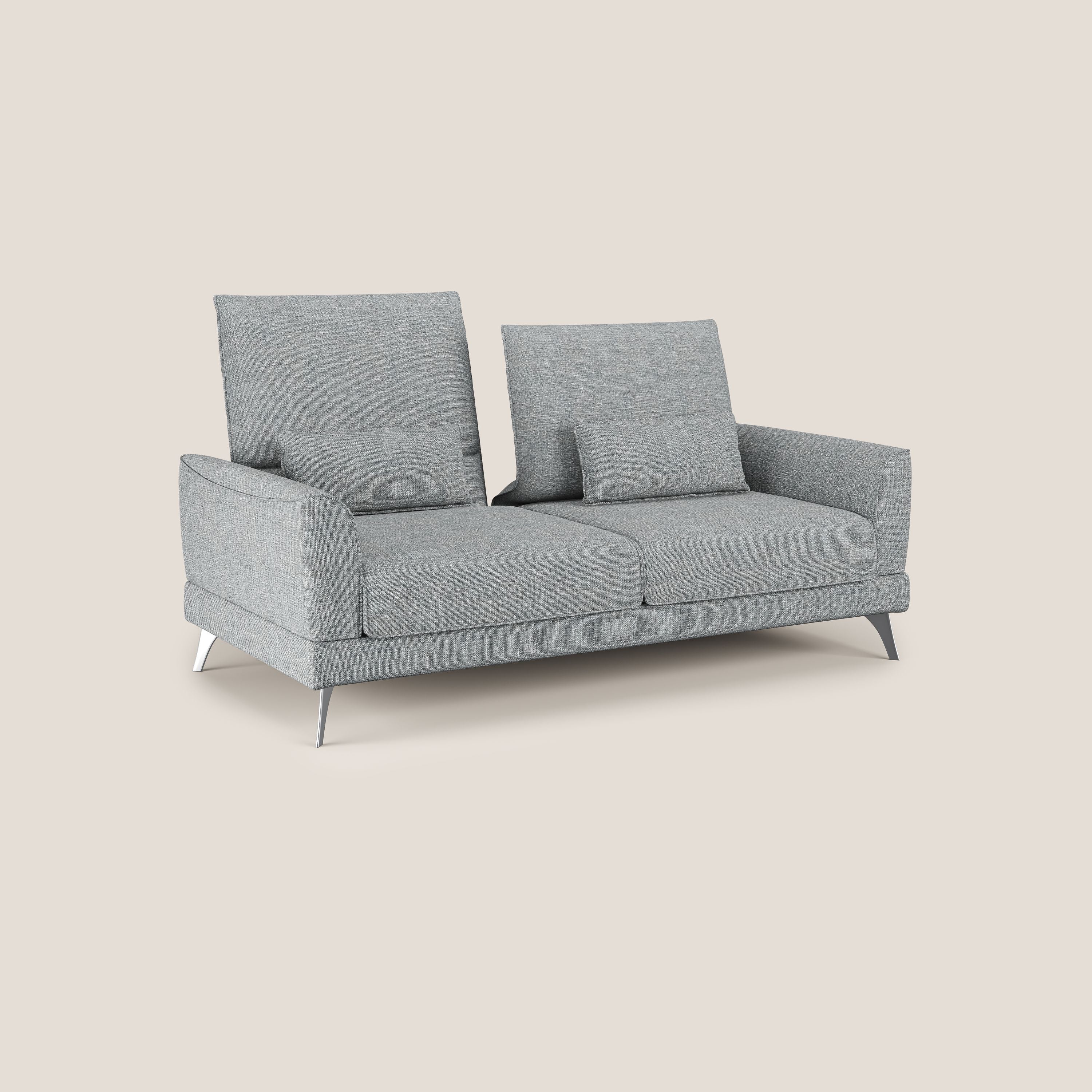 Tommy Divano relax con schienali traslanti in morbido tessuto fiammato T06 grigio - divani.store