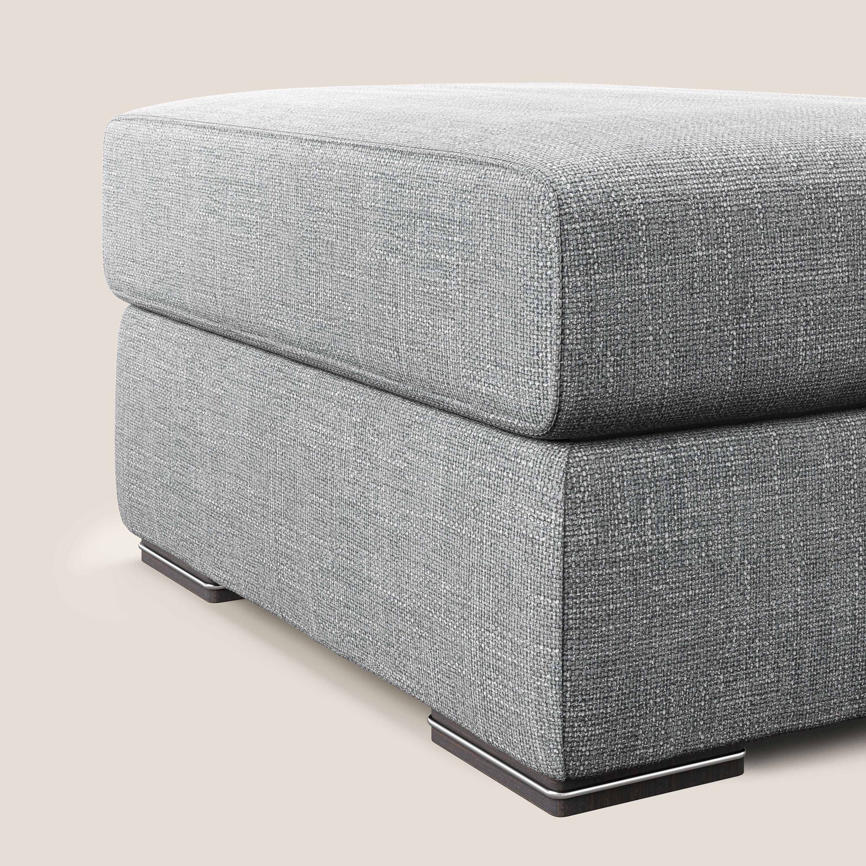 Sun pouf apribile contenitore in tessuto impermeabile morbido intreccio T06 grigio - divani.store