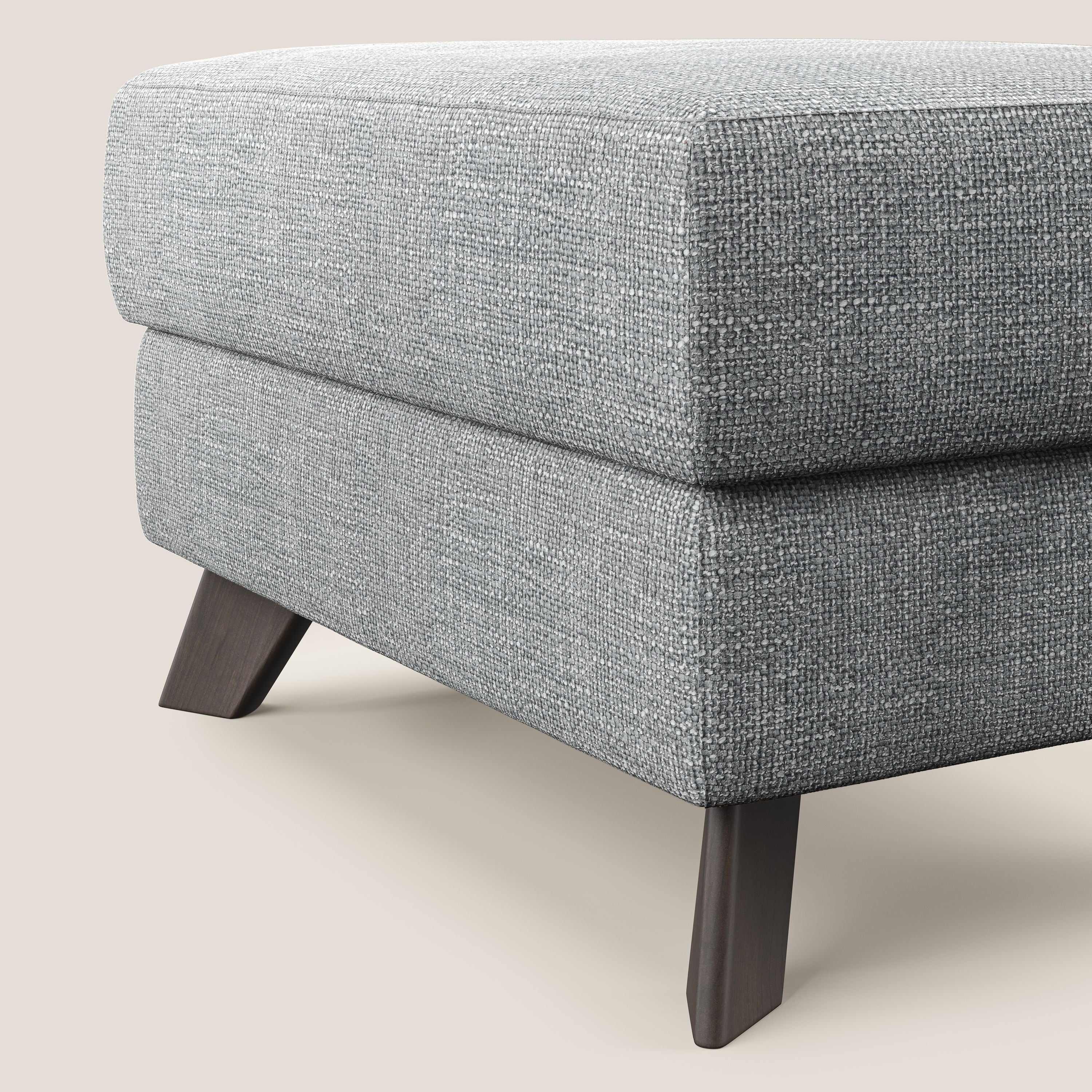 Moon Pouf contenitore e piedini alti in tessuto morbido ad intreccio soft-touch impermeabile T06 grigio - divani.store