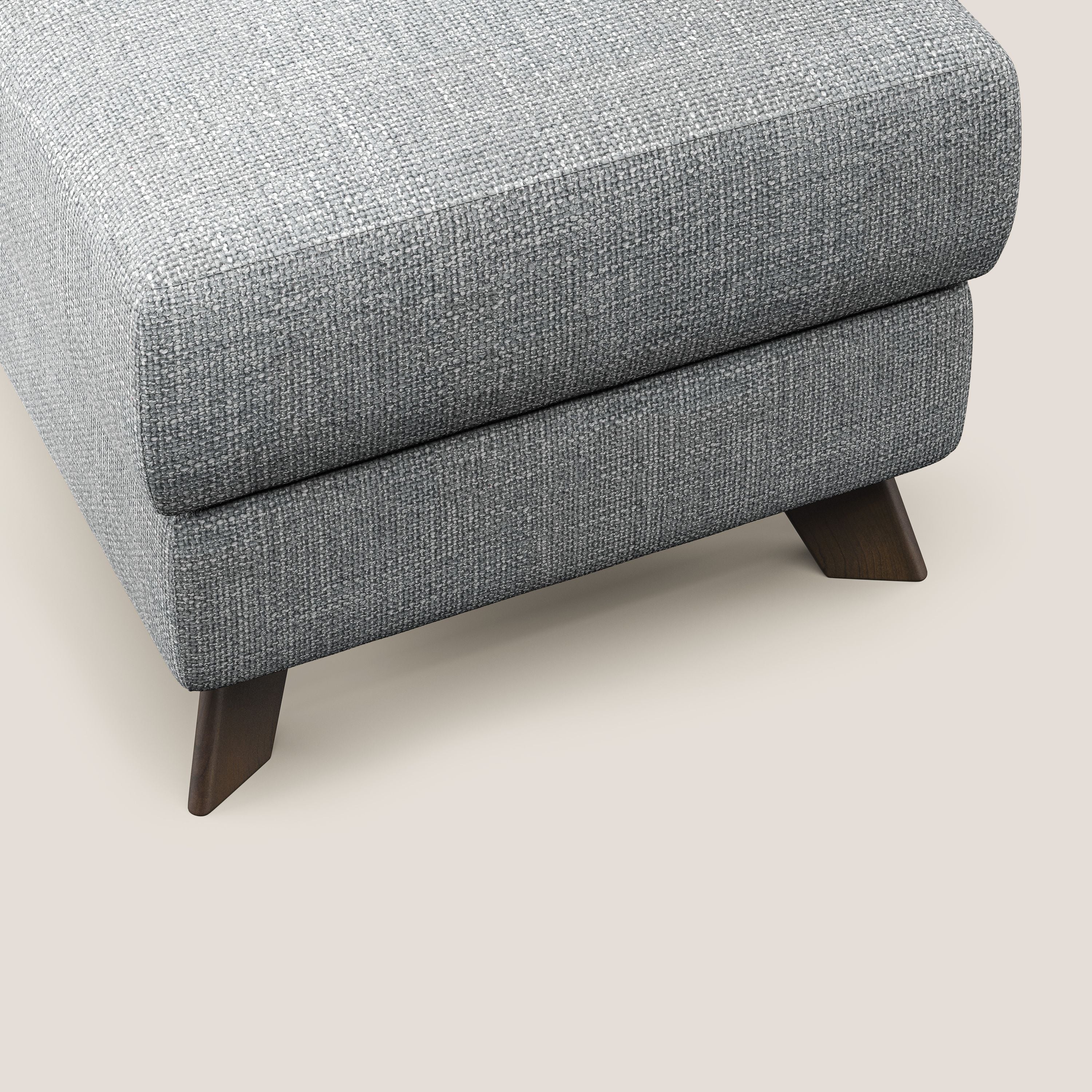 Moon Pouf contenitore e piedini alti in tessuto morbido ad intreccio soft-touch impermeabile T06 grigio - divani.store